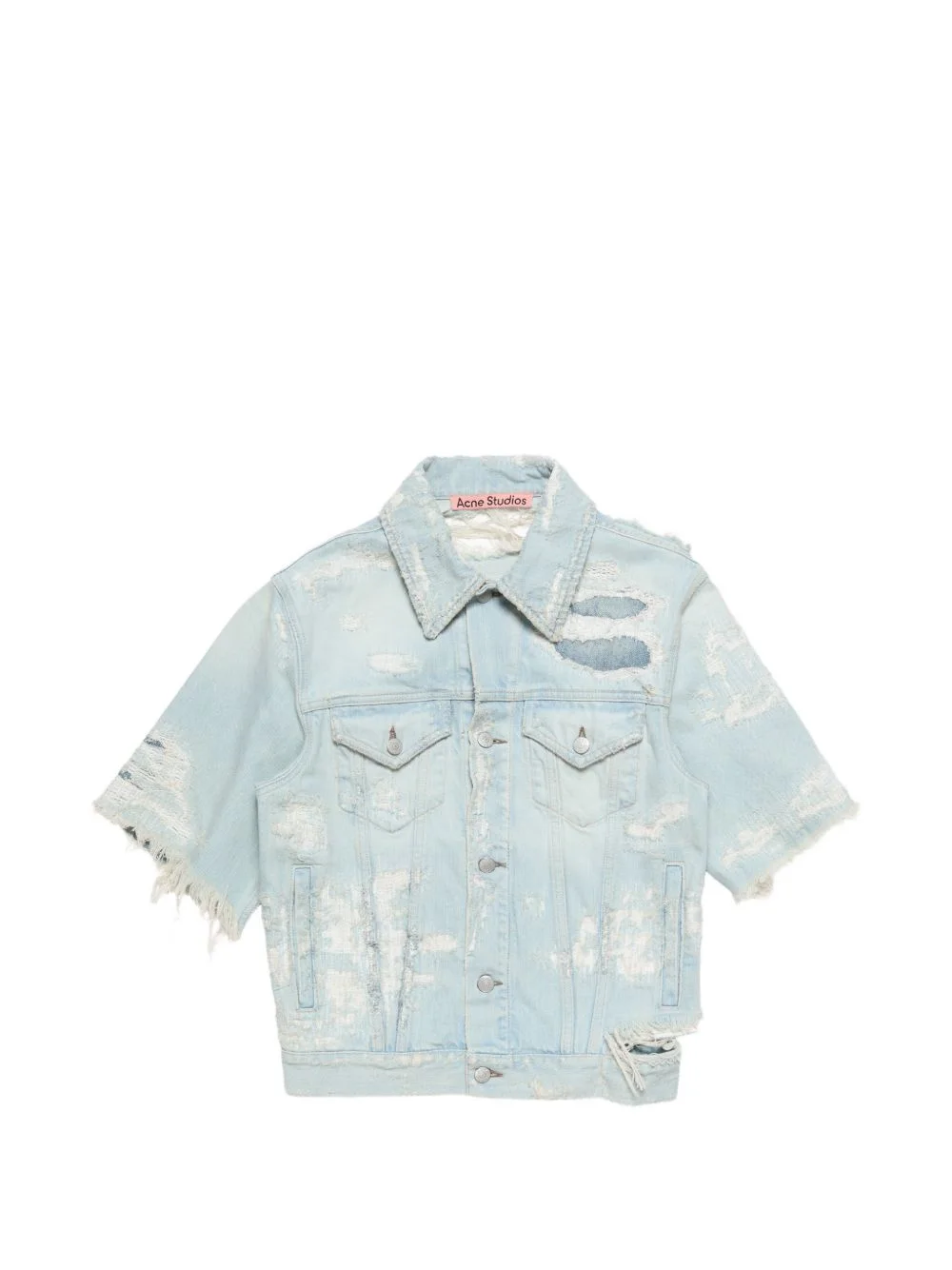 distressed denim jacket - 1