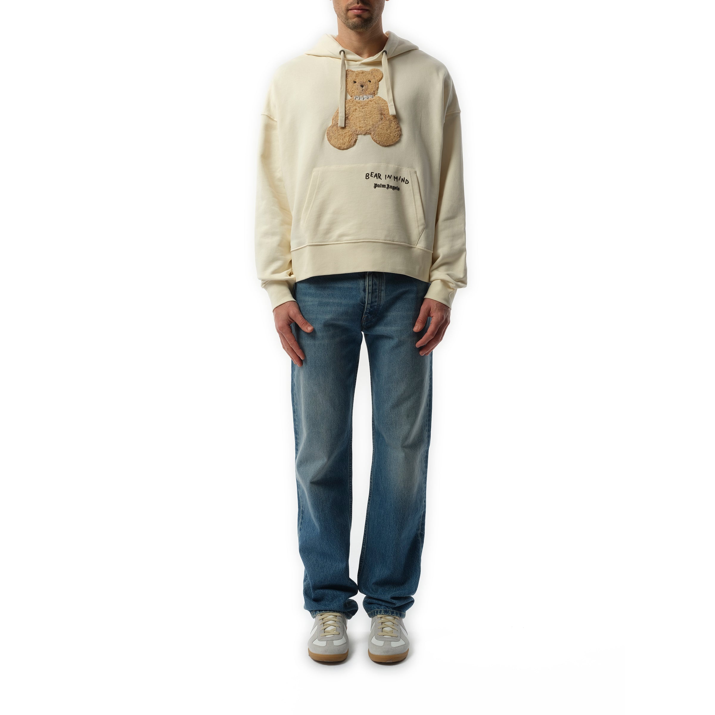 Bear in Mind Hoodie in Off White/Brown - 4