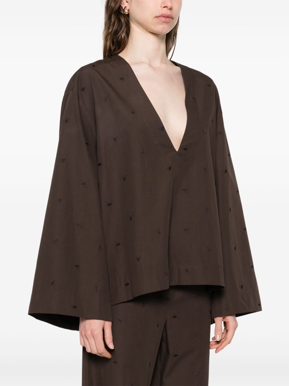 v-neck blouse - 3