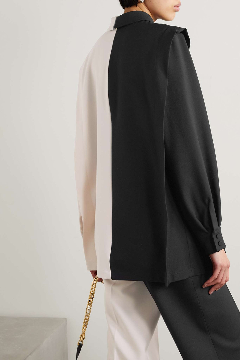 Two-tone color-block wool-twill blouse 4