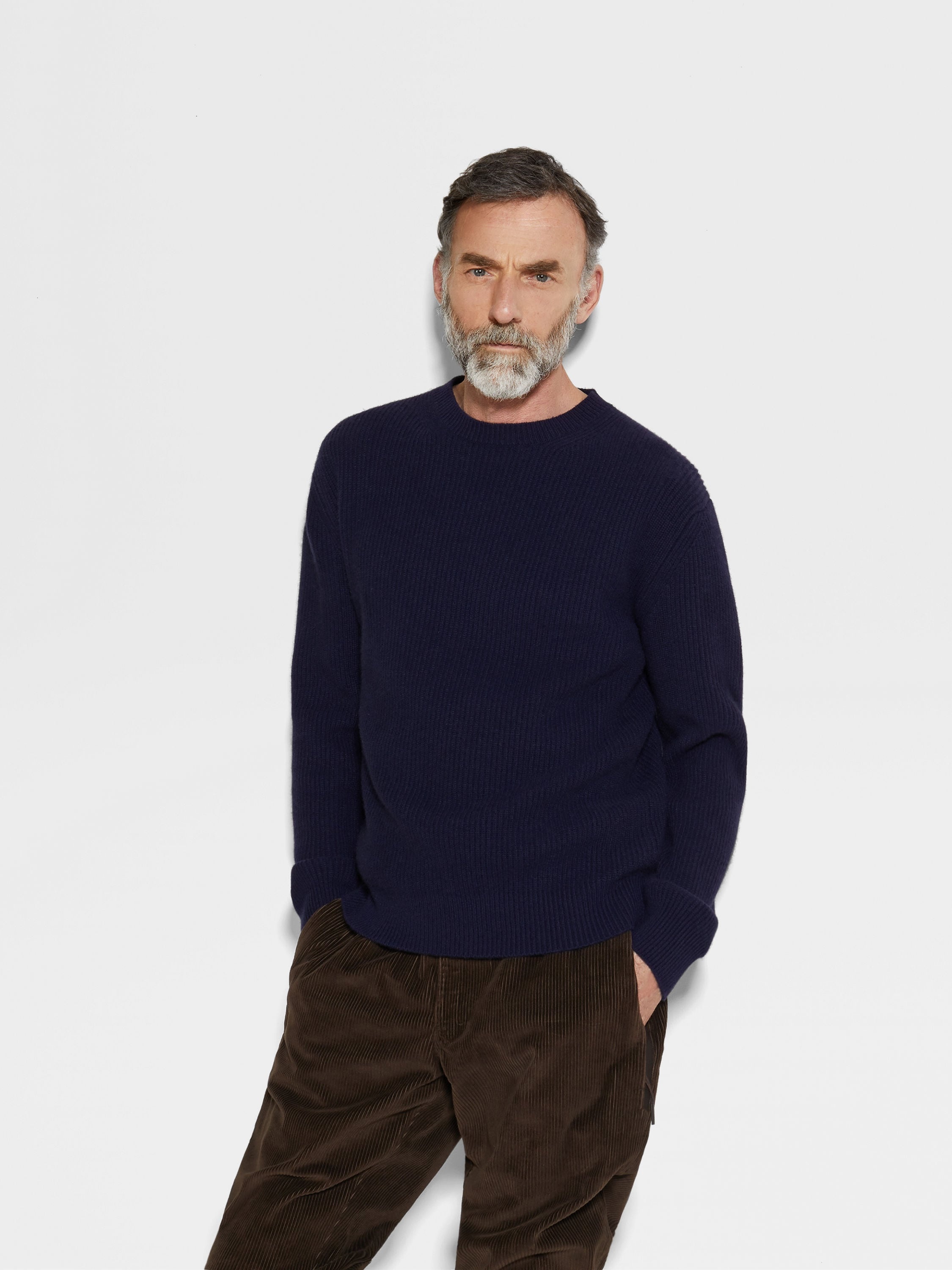INK BLUE OASI CASHMERE CREWNECK - 3