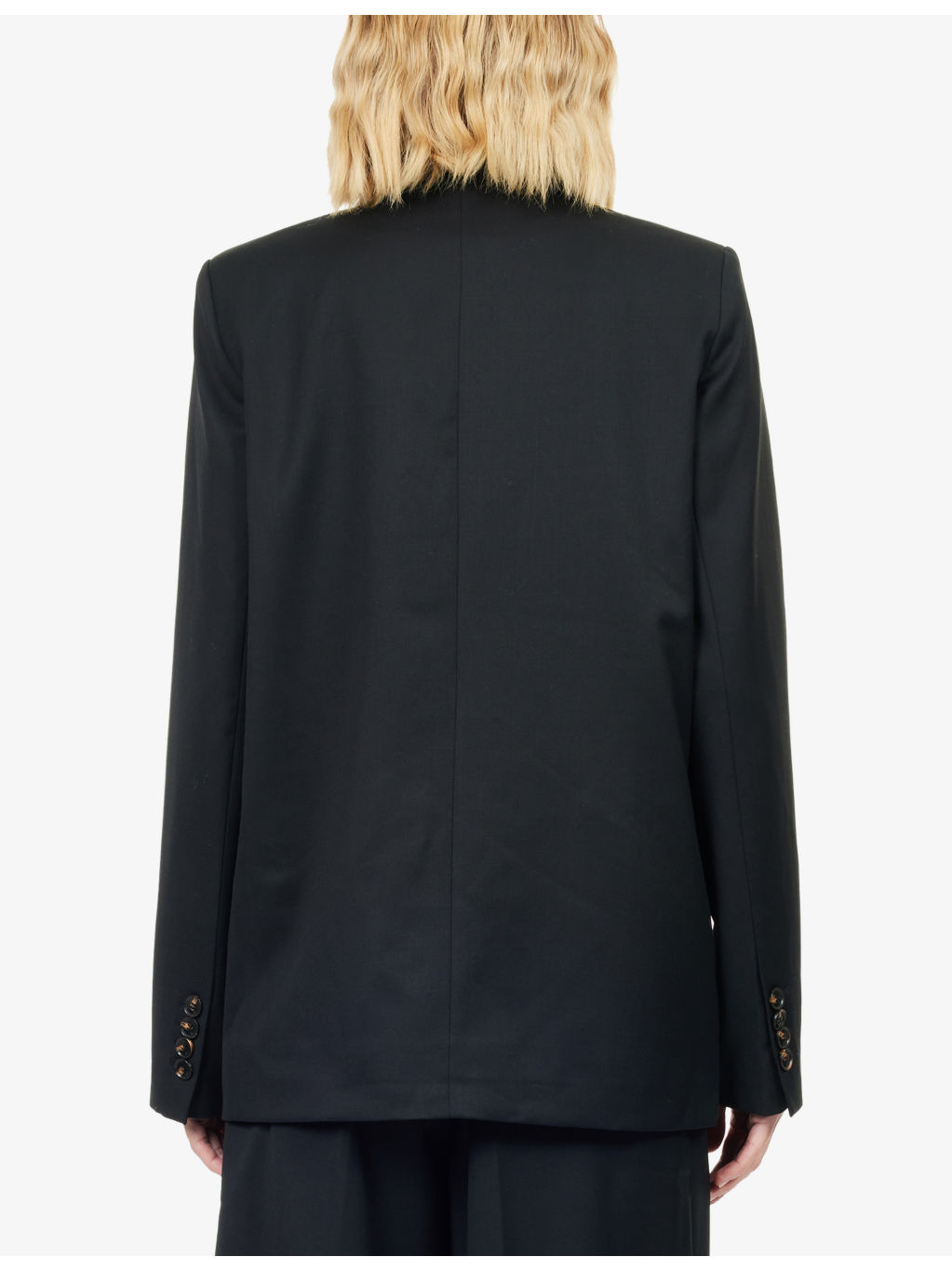 Peak-Lapels Relaxed-Fit Stretch-Woven Blazer - 4