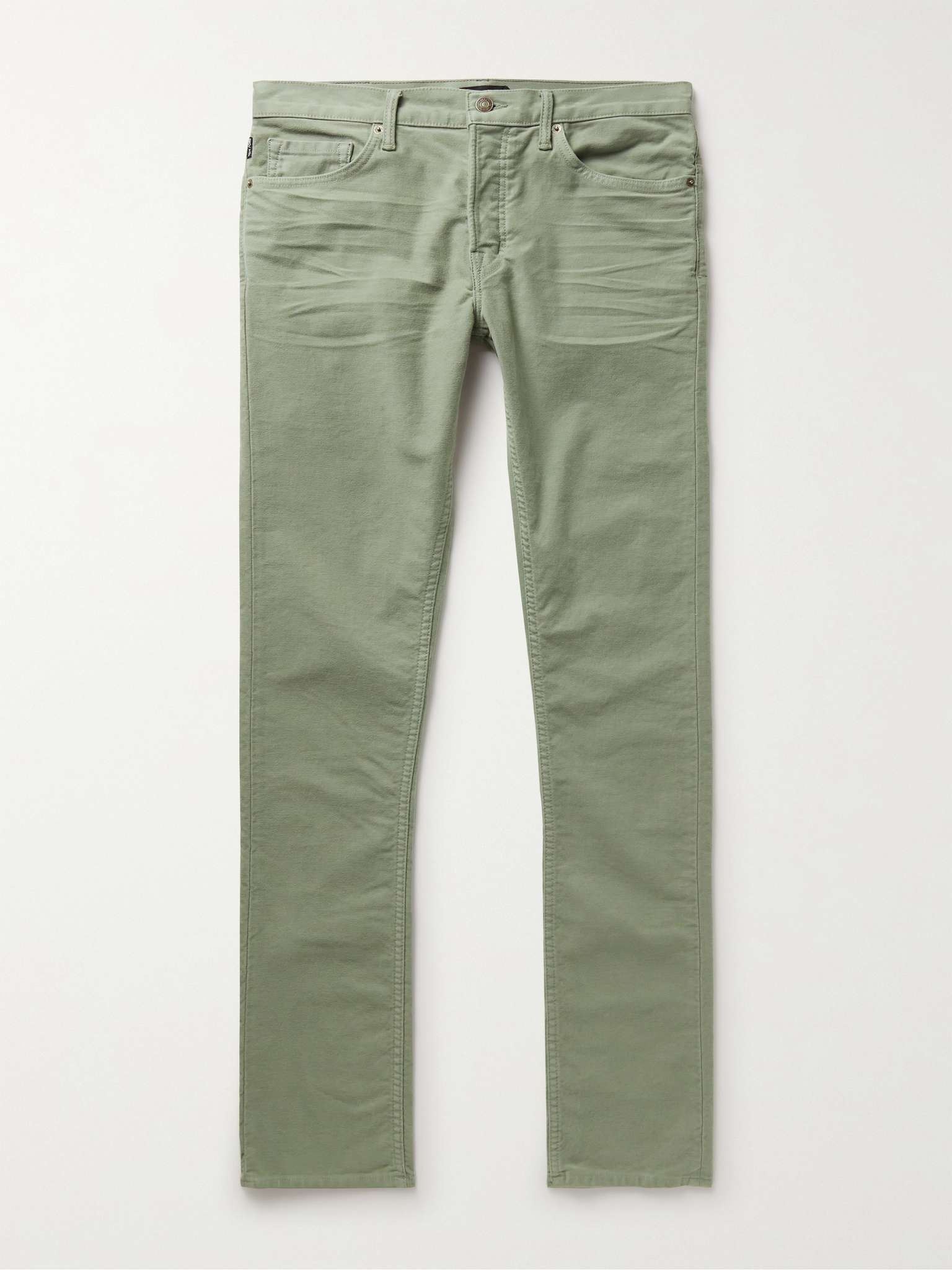 Slim-Fit Stretch-Cotton Moleskin Trousers - 1