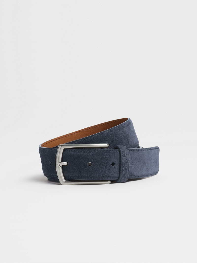 LIGHT BLUE SUEDE FREE-SIZED BELT - 1