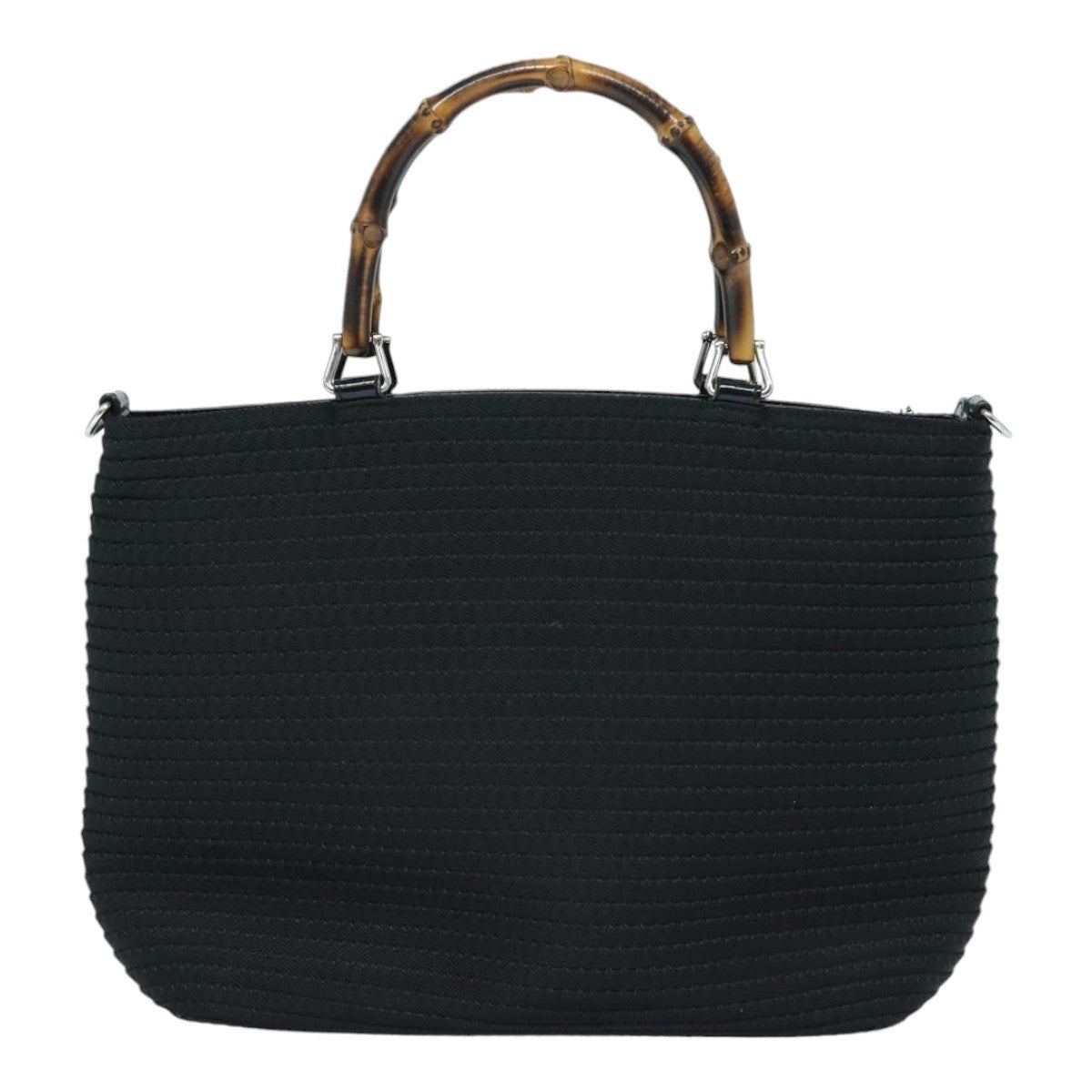 GUCCI Bamboo Hand Bag Canvas Black Gold 000 1998 000 1998 - 2