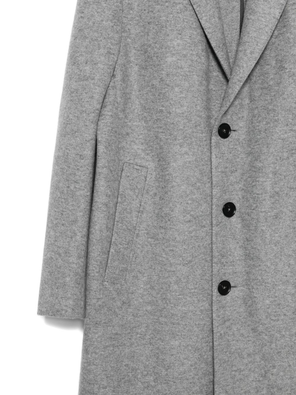 button-fastening wool coat - 3