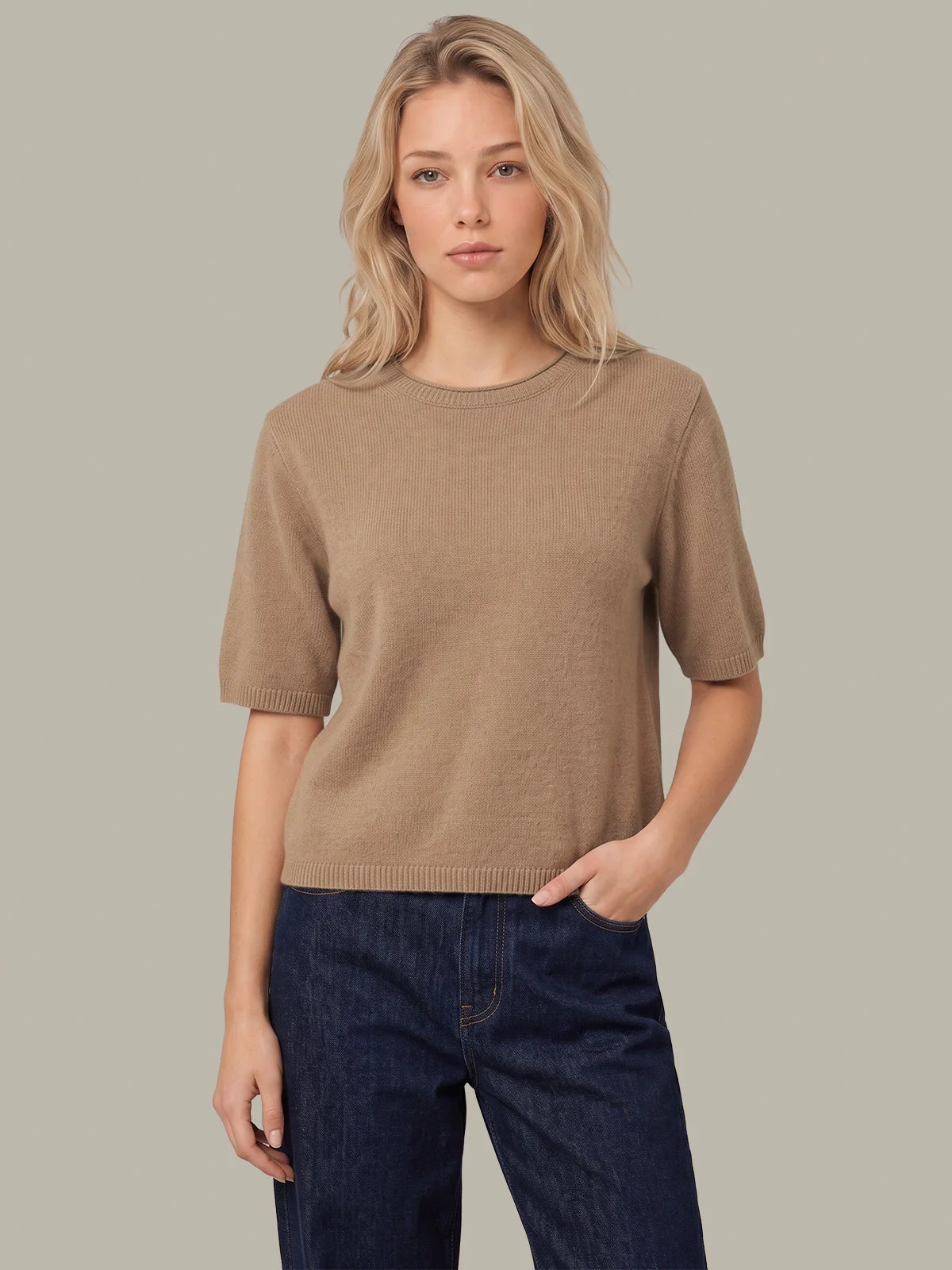 Colette Cashmere Boxy Tee - 1