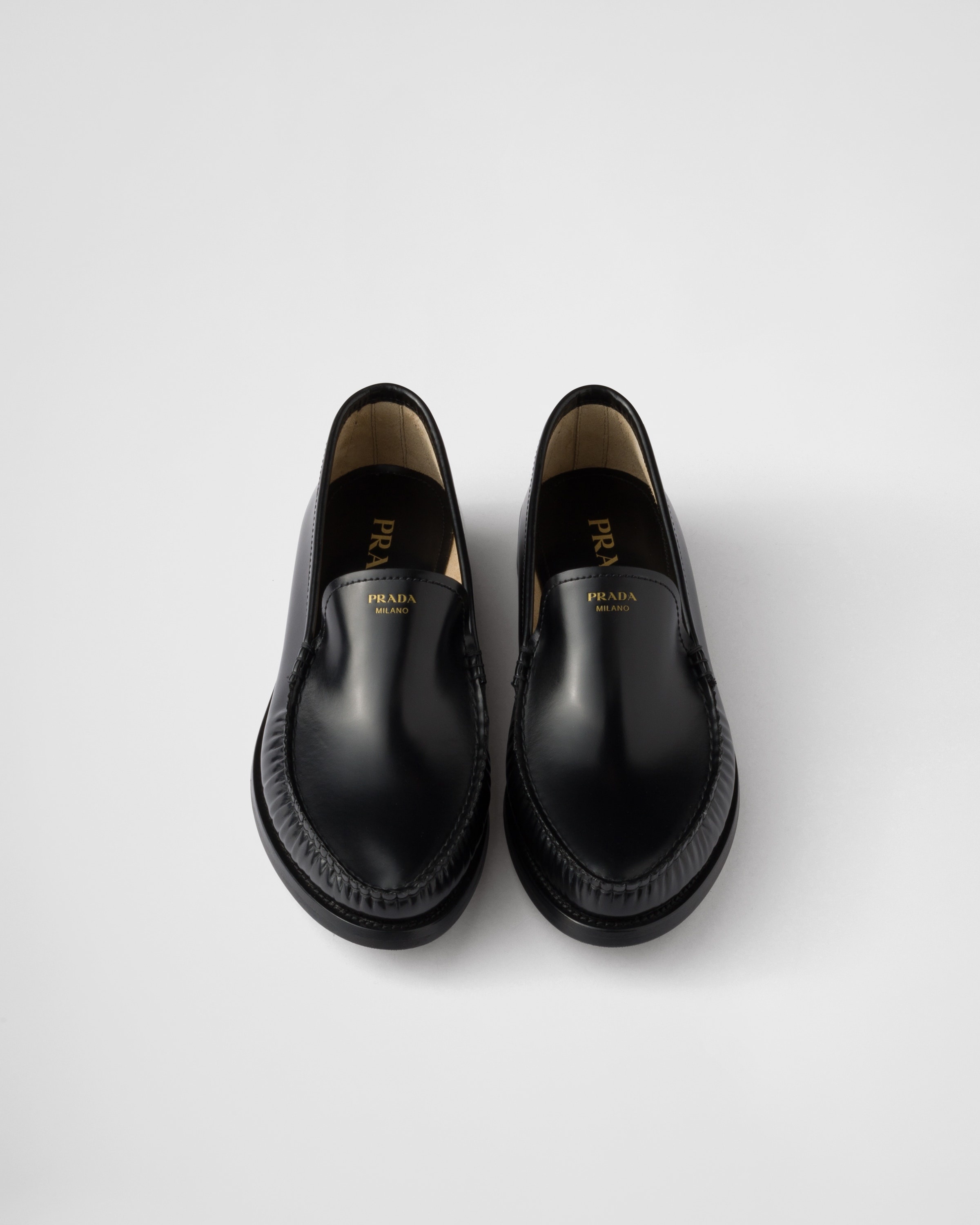 Brushed leather loafers - 3
