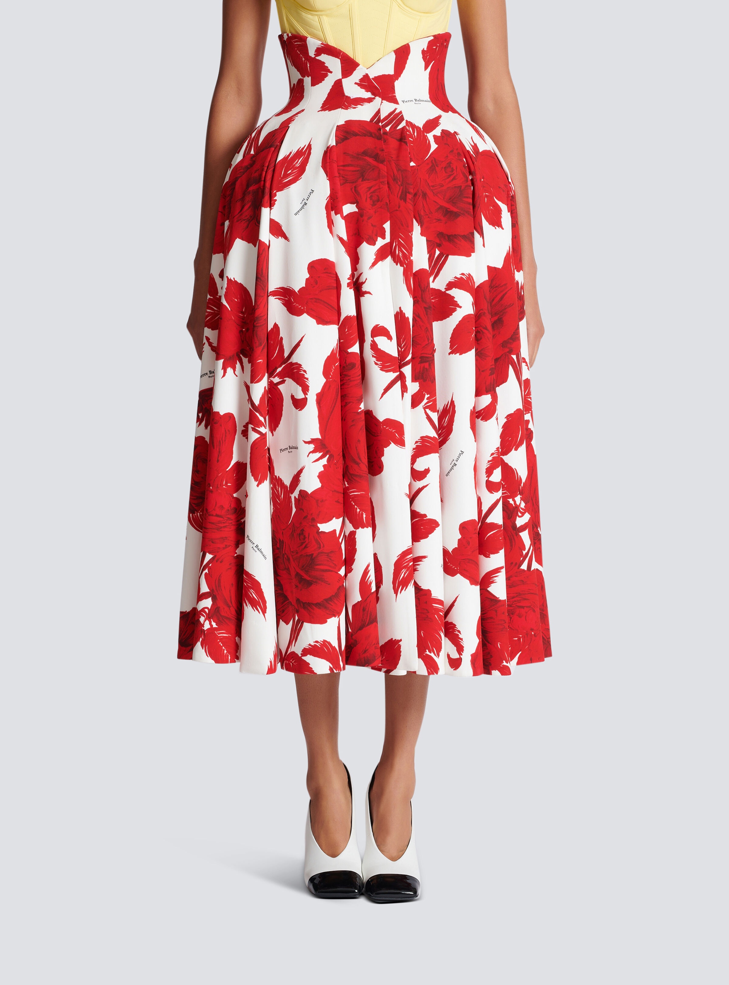 Long pleated crepe tulip skirt - 5