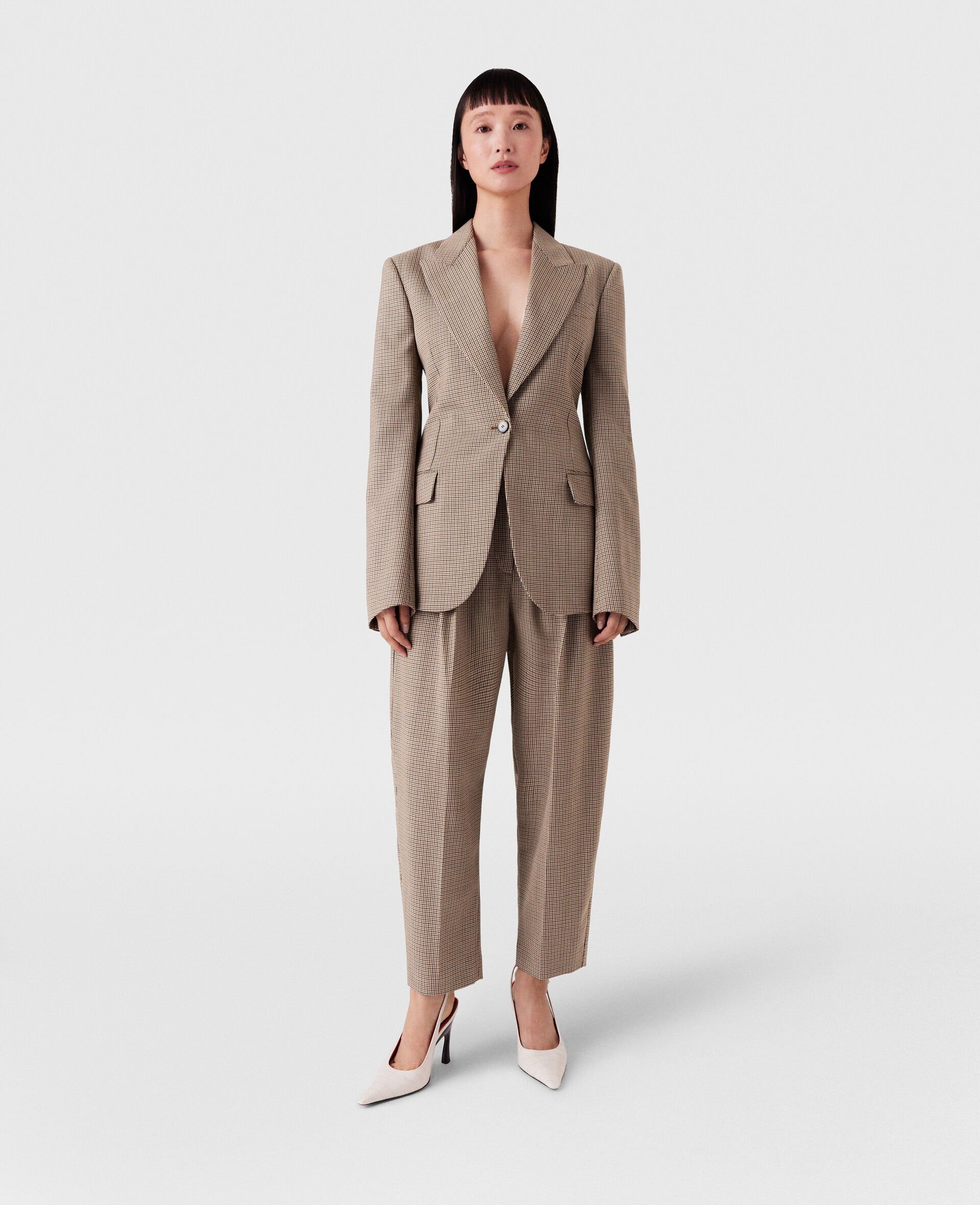 Oversized Houndstooth Single-Breasted Blazer - 2