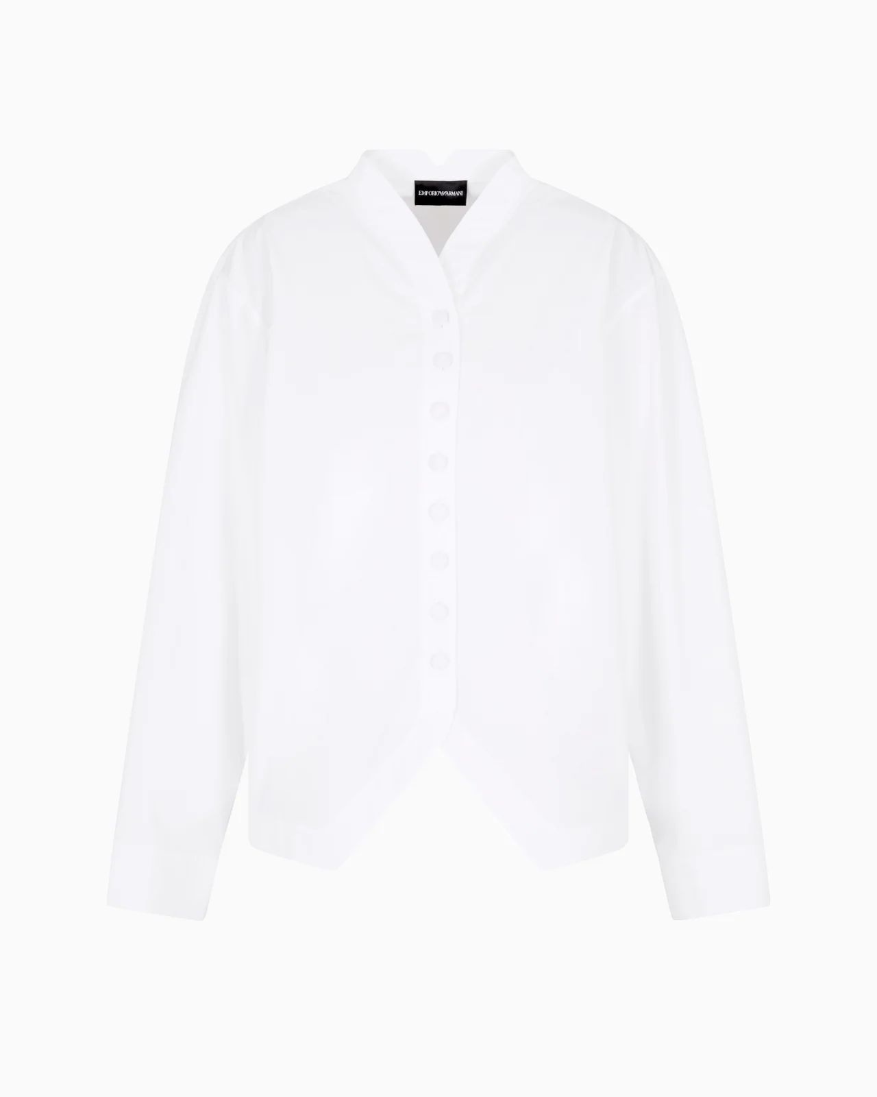 BRUSHED COTTON SHIRT WITH SHAPED HEM - 1