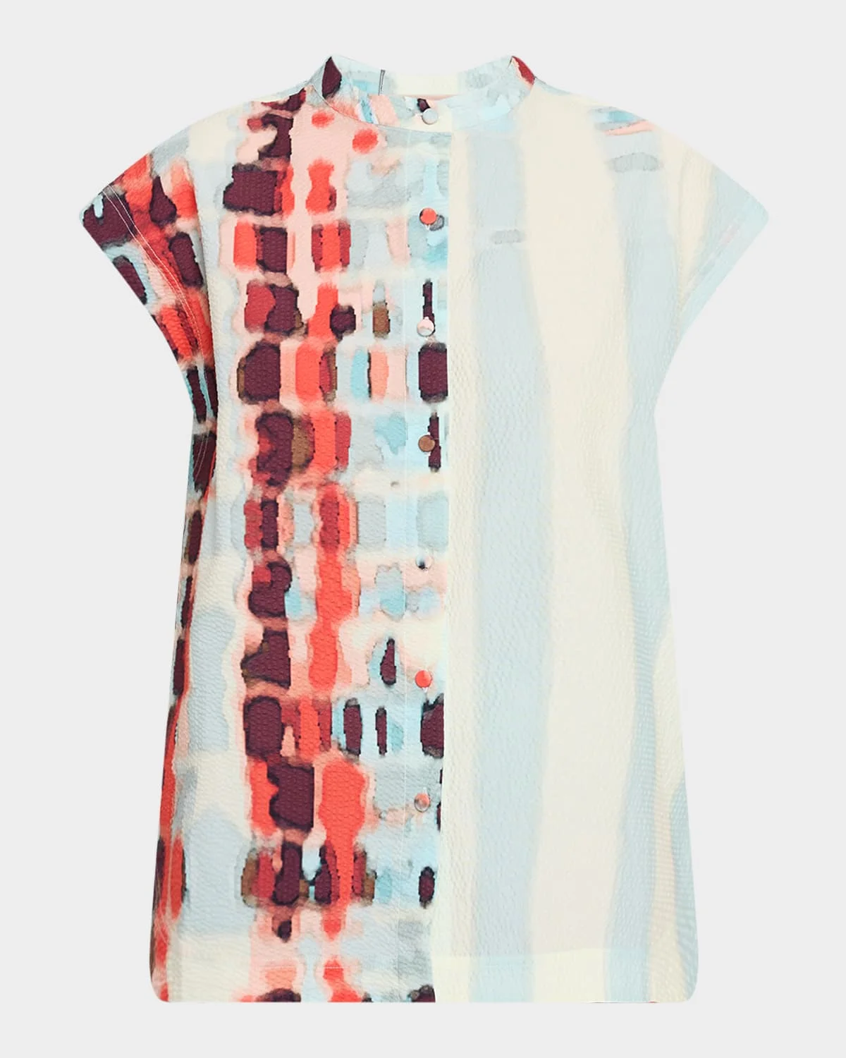 Adele Short-Sleeve Textured Blouse - 1