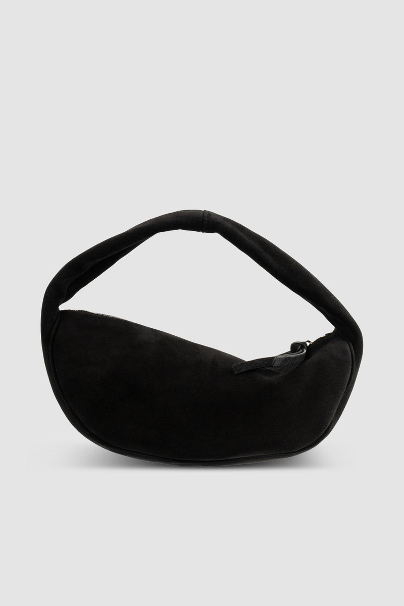 Cush Black Suede Leather Shoulder Bag 1