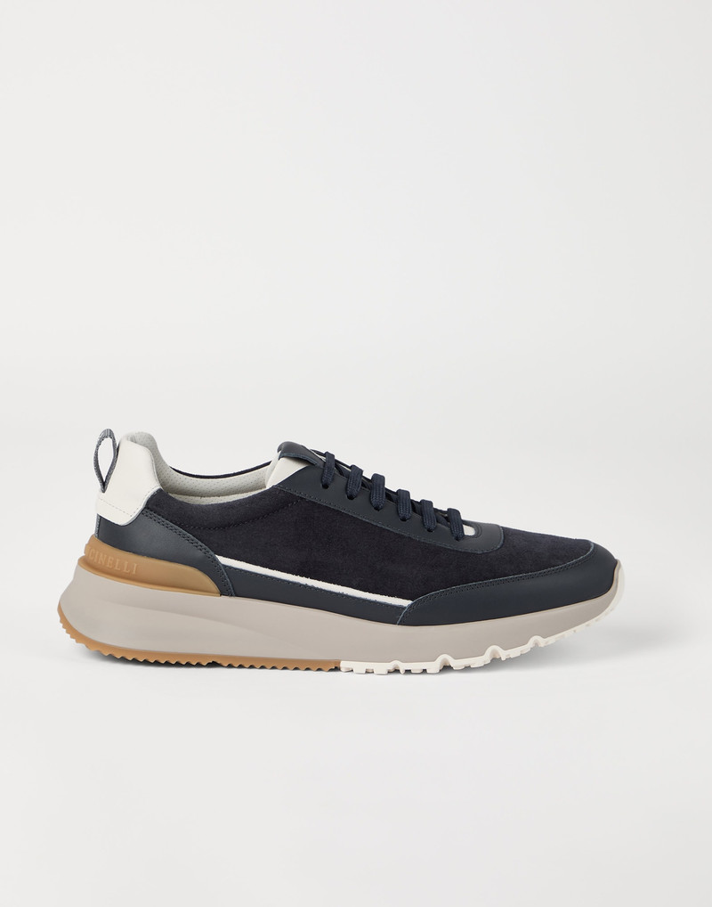 Washed suede and semi-polished calfskin runners 5