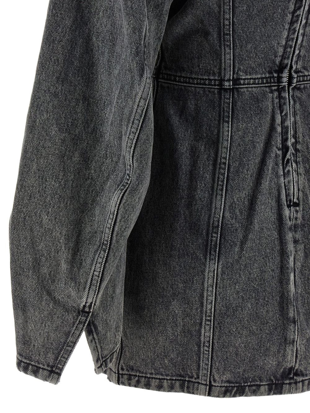 V-neck denim mini dress - 3