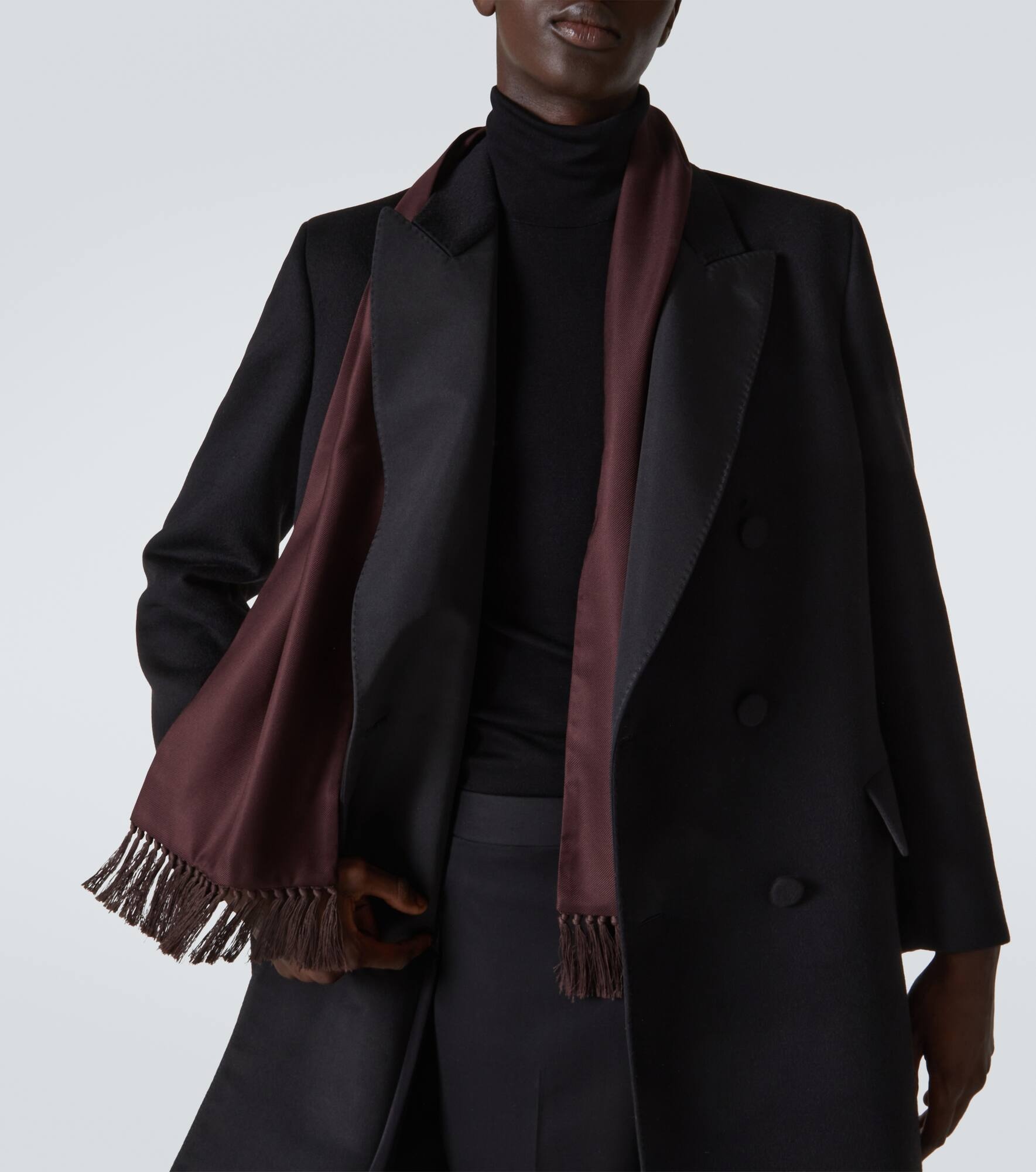 Double-breasted cashmere coat - 7