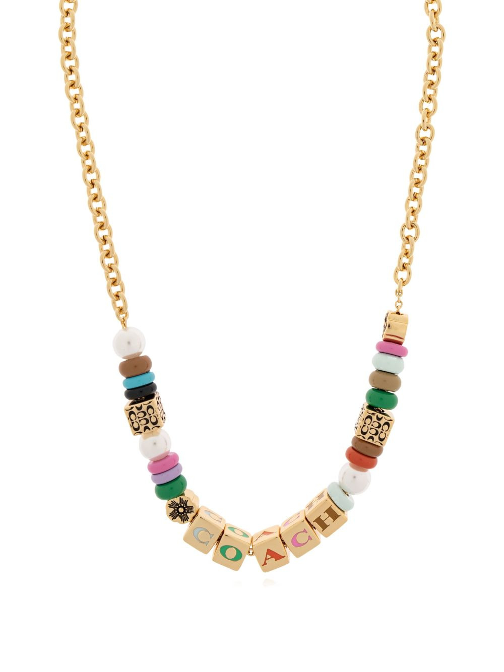 bead-embellished charm necklace - 3