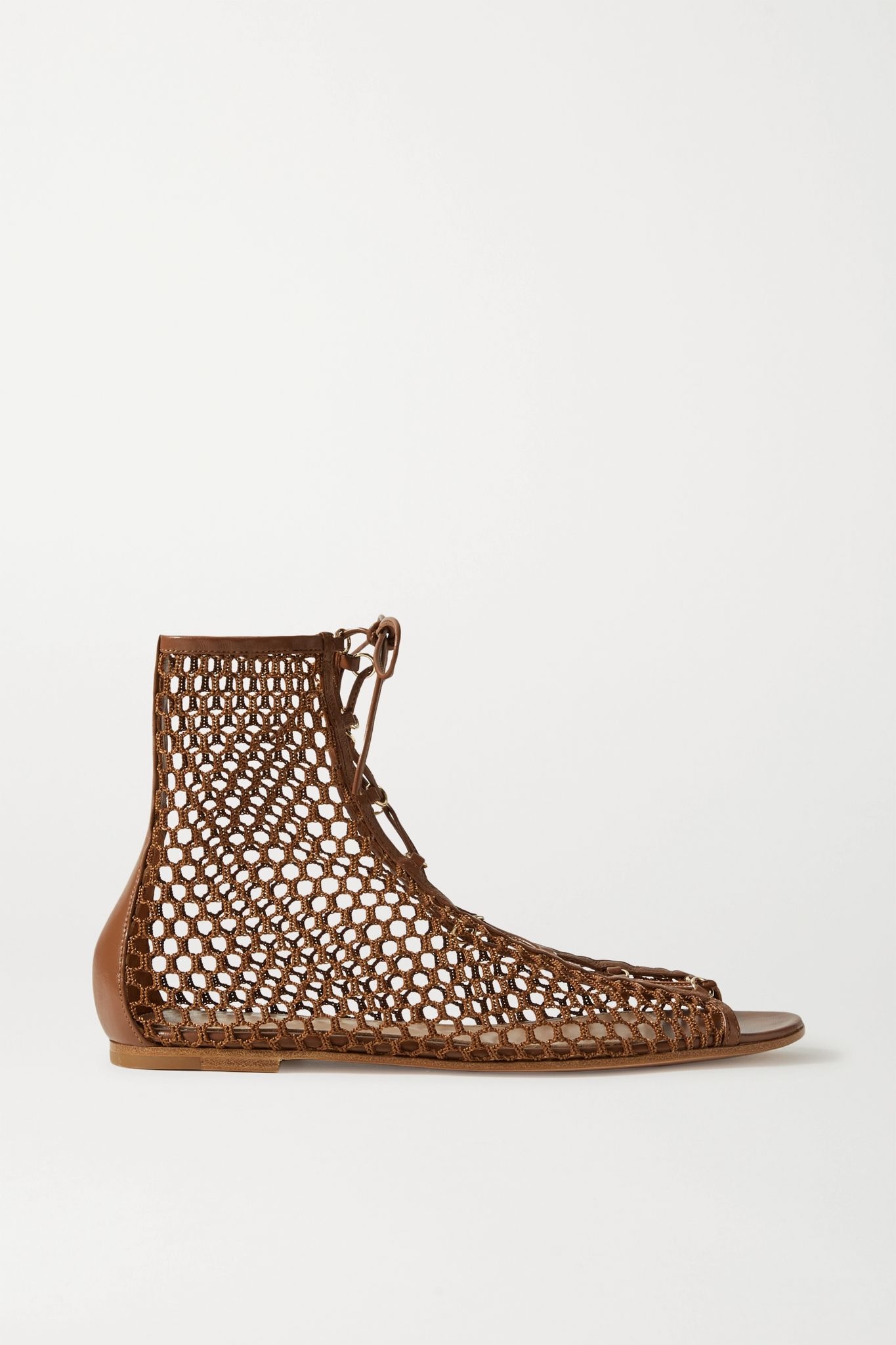 Leather-trimmed mesh sandals - 1