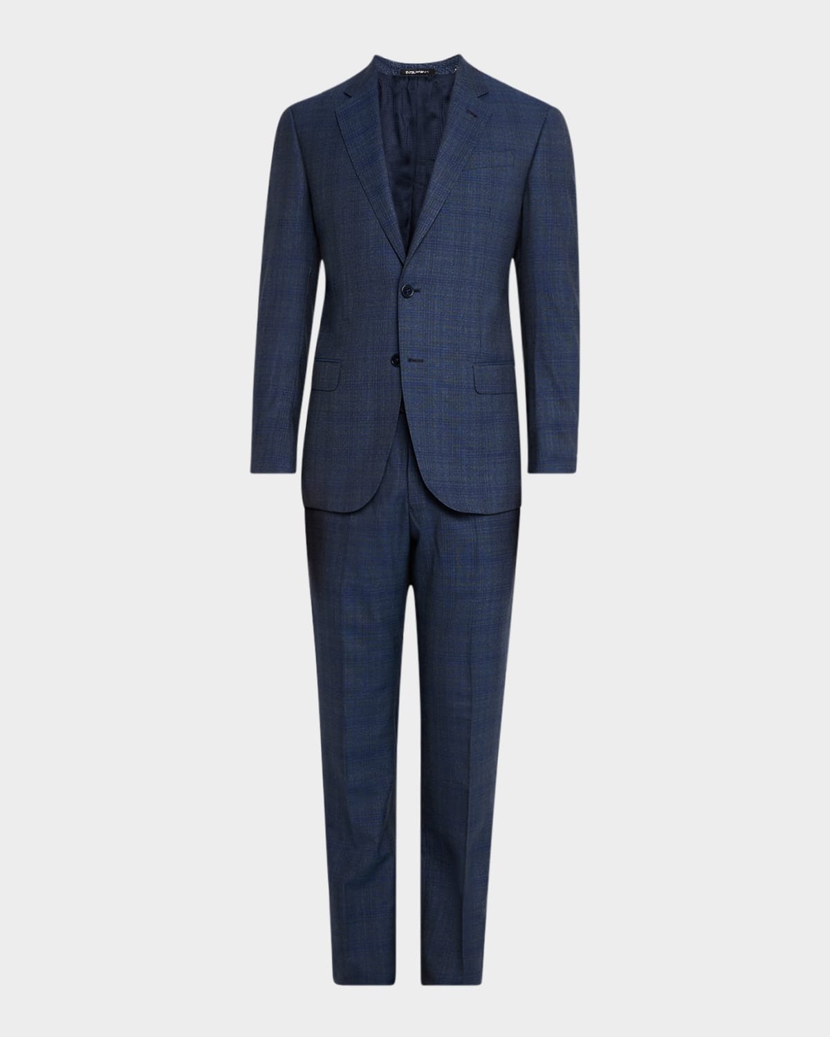 Men's 130s Wool Plaid Suit - 1