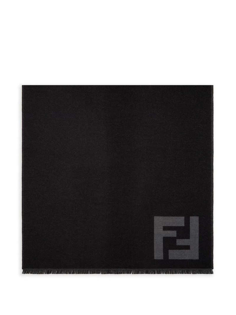 logo-detail fringed scarf 1