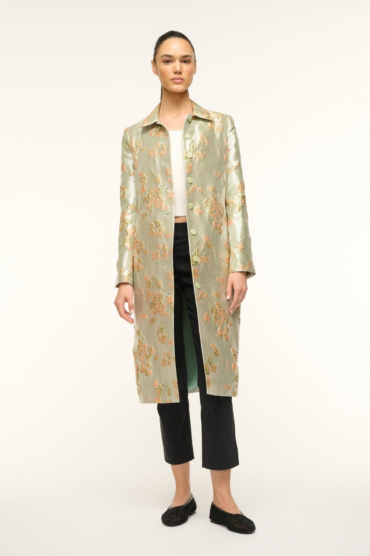 STAUD ANTOINETTE COAT METALLIC BLOOM - 2