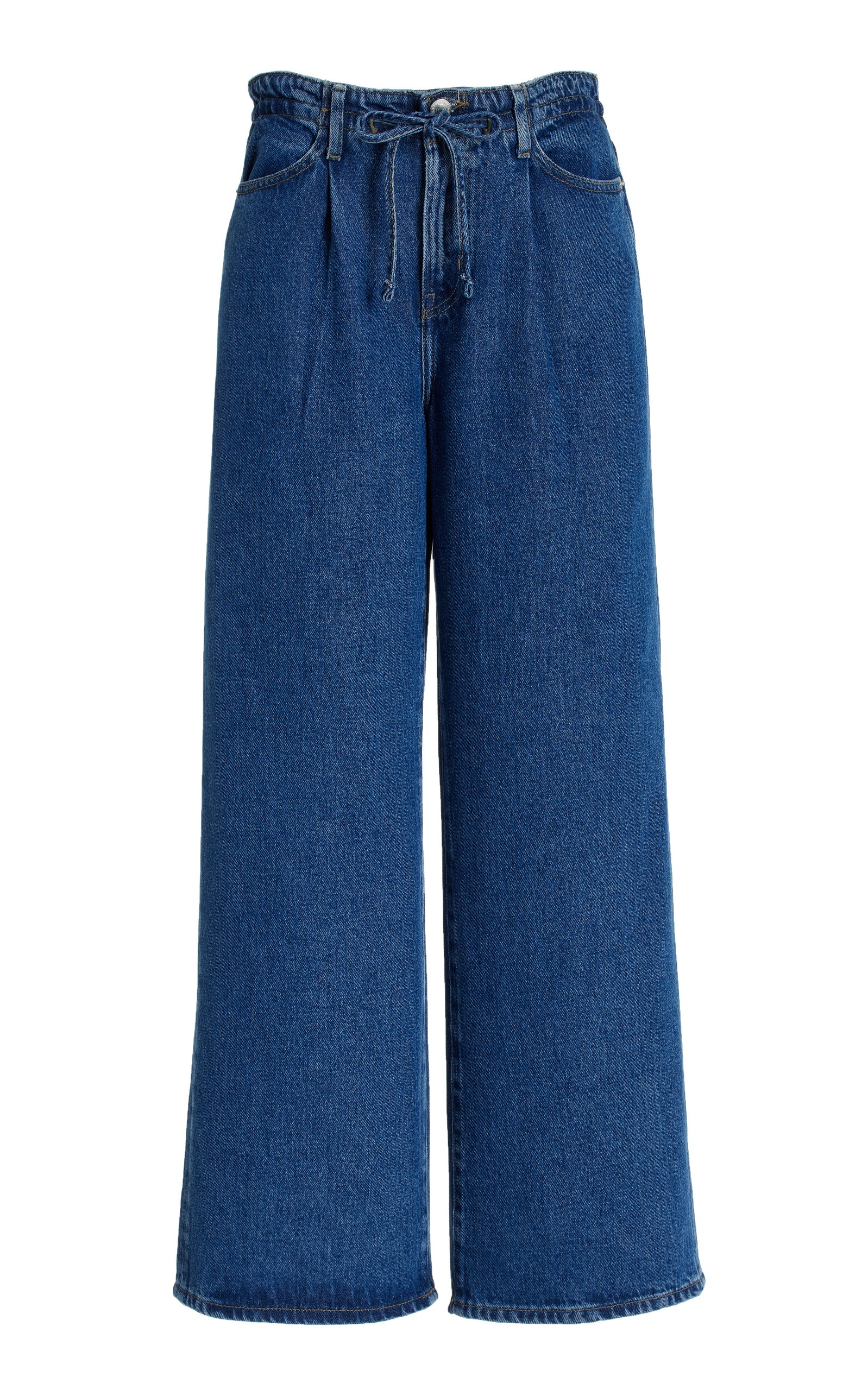 Super Drape Drawstring High-Rise Wide-Leg Jeans blue - 1