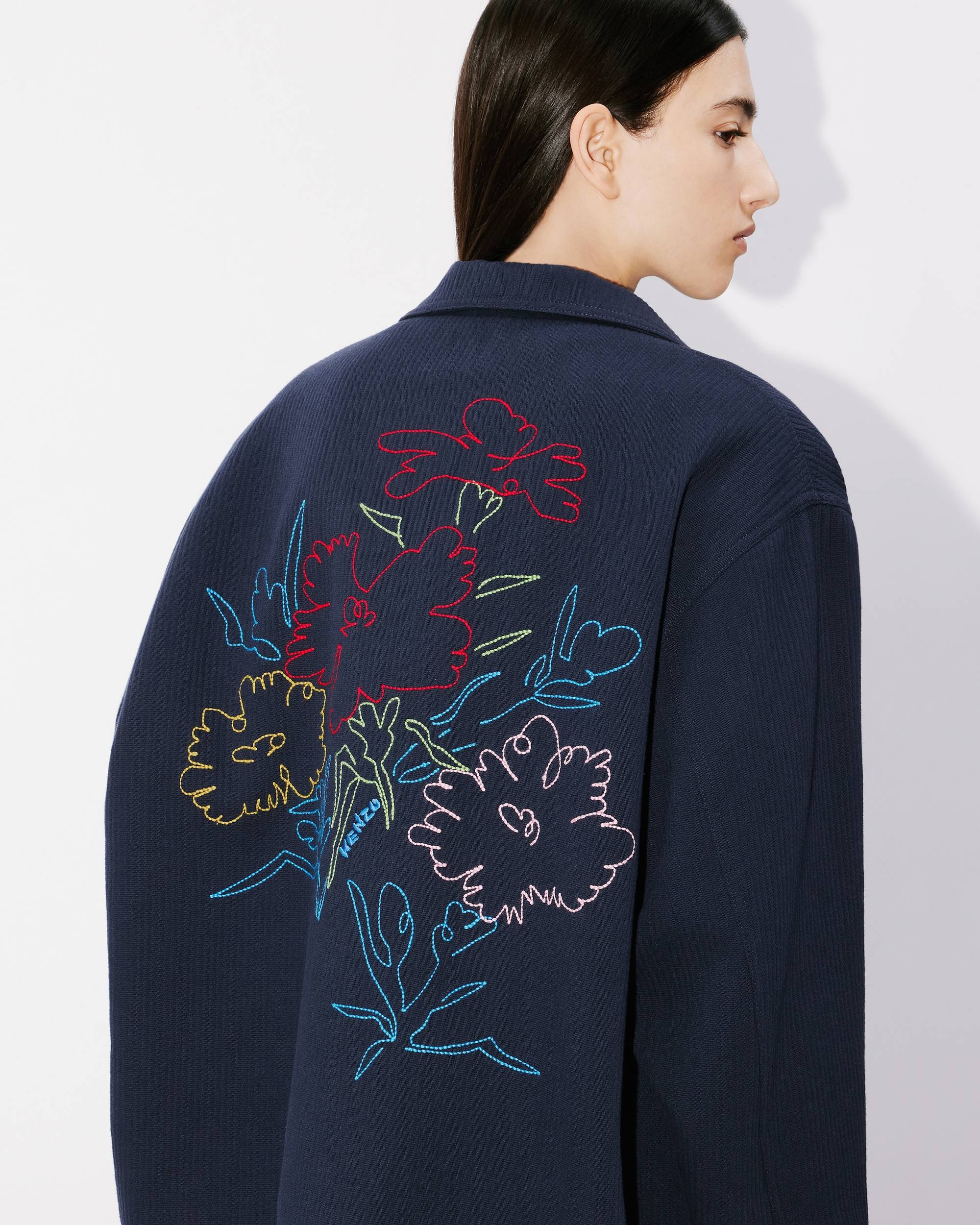 'KENZO Drawn Flowers' embroidered workwear jacket - 8