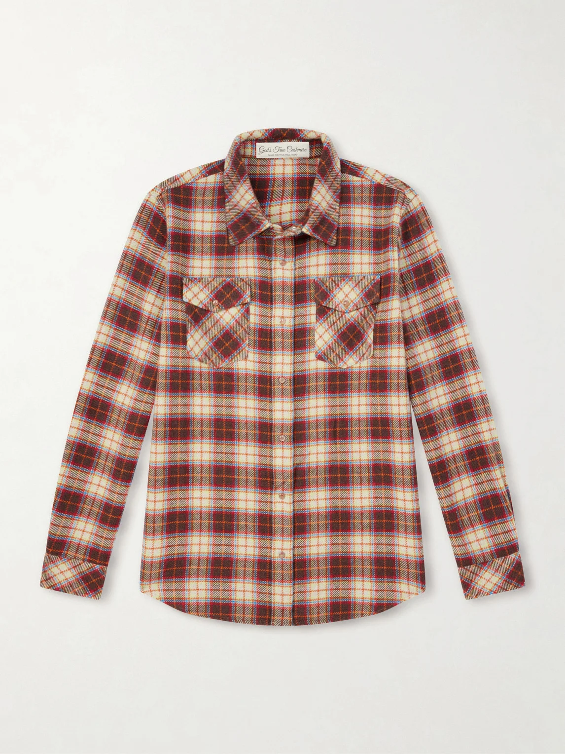 Saffron Checked Cashmere Shirt - 1