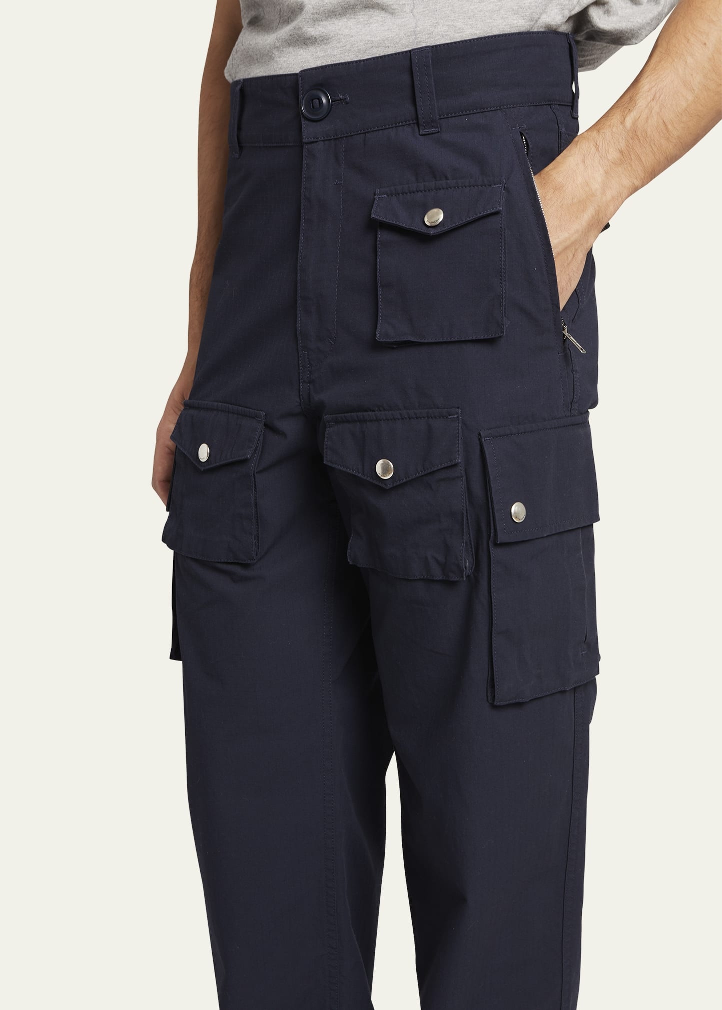 Men's Multi-Pocket Cotton Ripstop Cargo Pants - 5