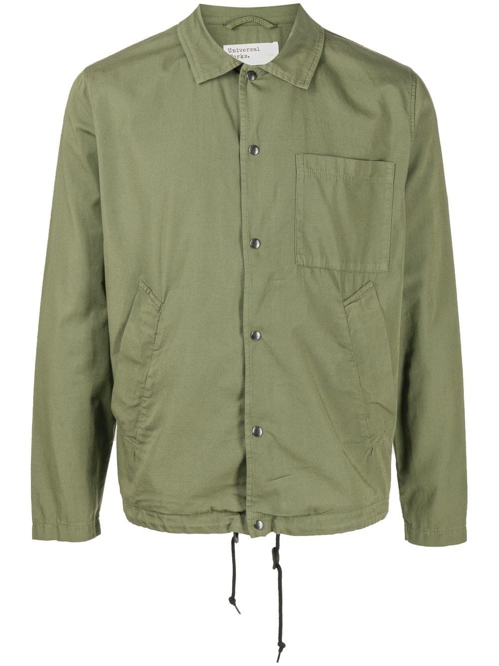 drawstring cotton shirt jacket - 1