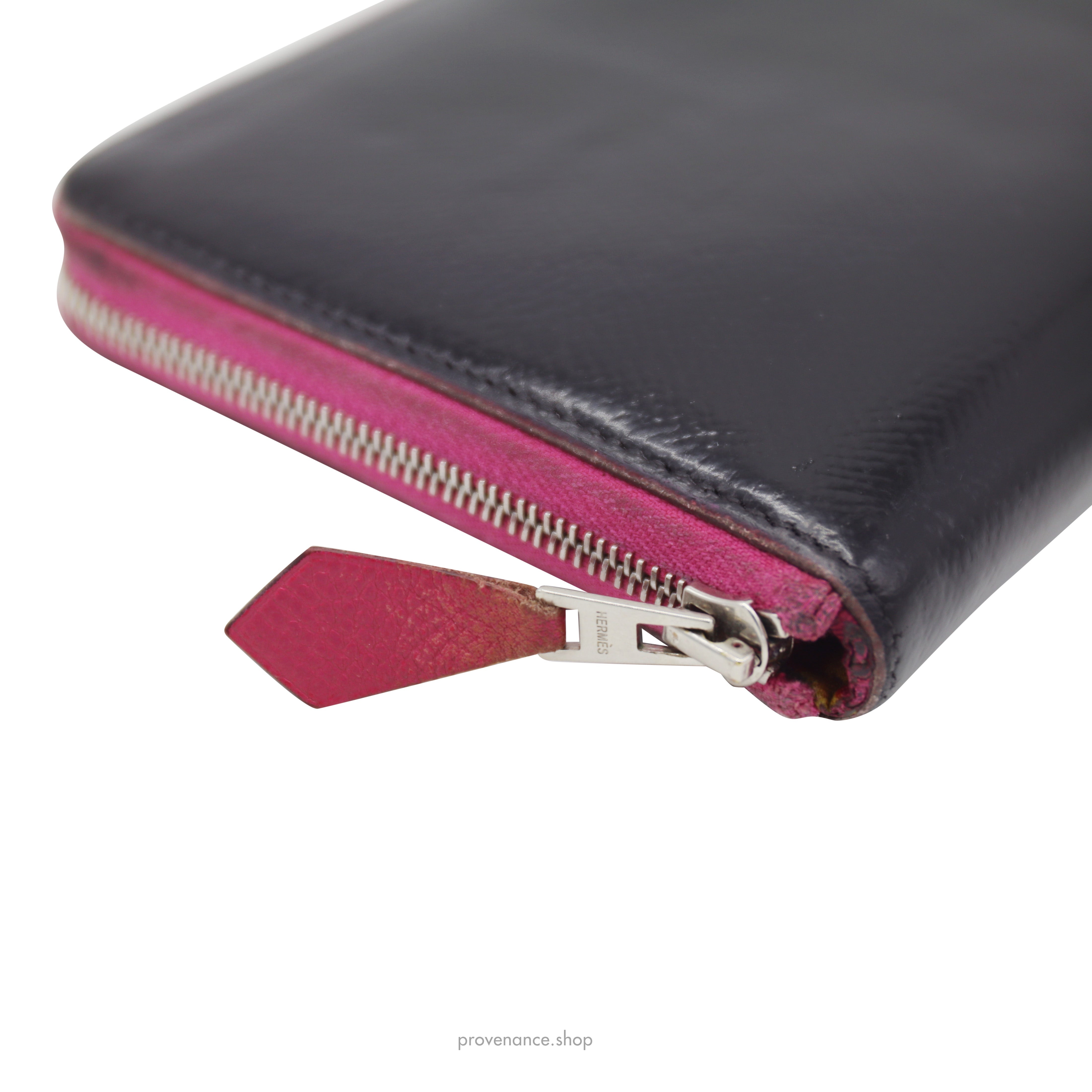 Hermes Silkin Classic Wallet Large Model - Black/Fuchsia - 5