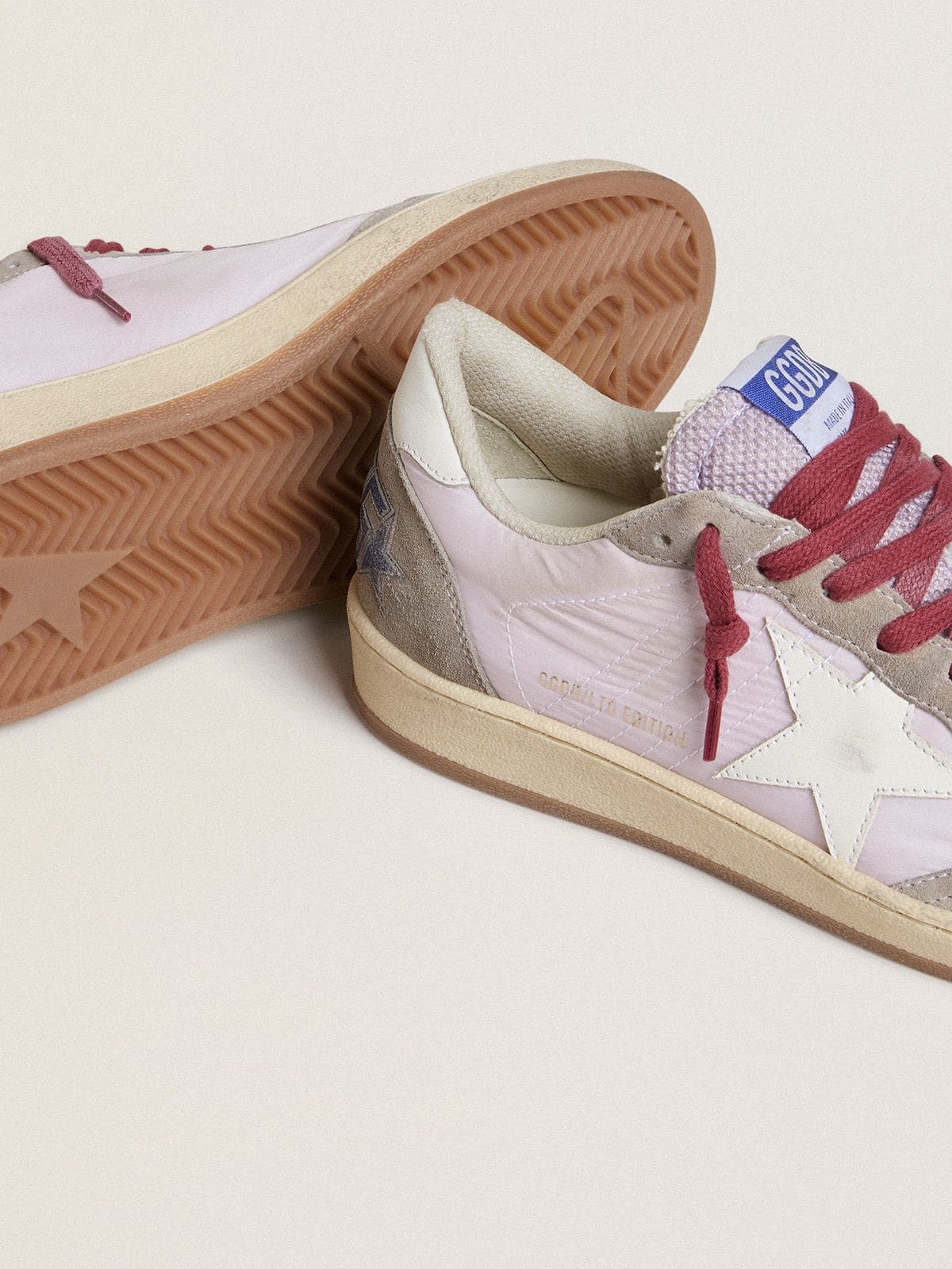Women's Ball Star LTD in lilac nylon with white leather star and suede inserts - 3