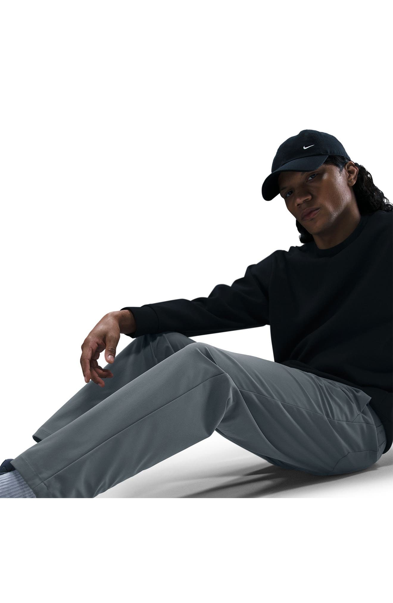 Nike 24.7 PerfectStretch Dri-FIT Regular Fit Flat Front Pants in Smoke Grey/Nano Grey at Nordstrom - 5