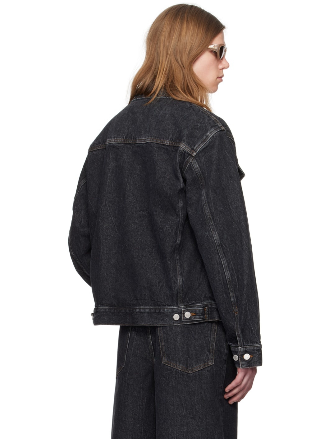 Black Faded Denim Jacket - 3