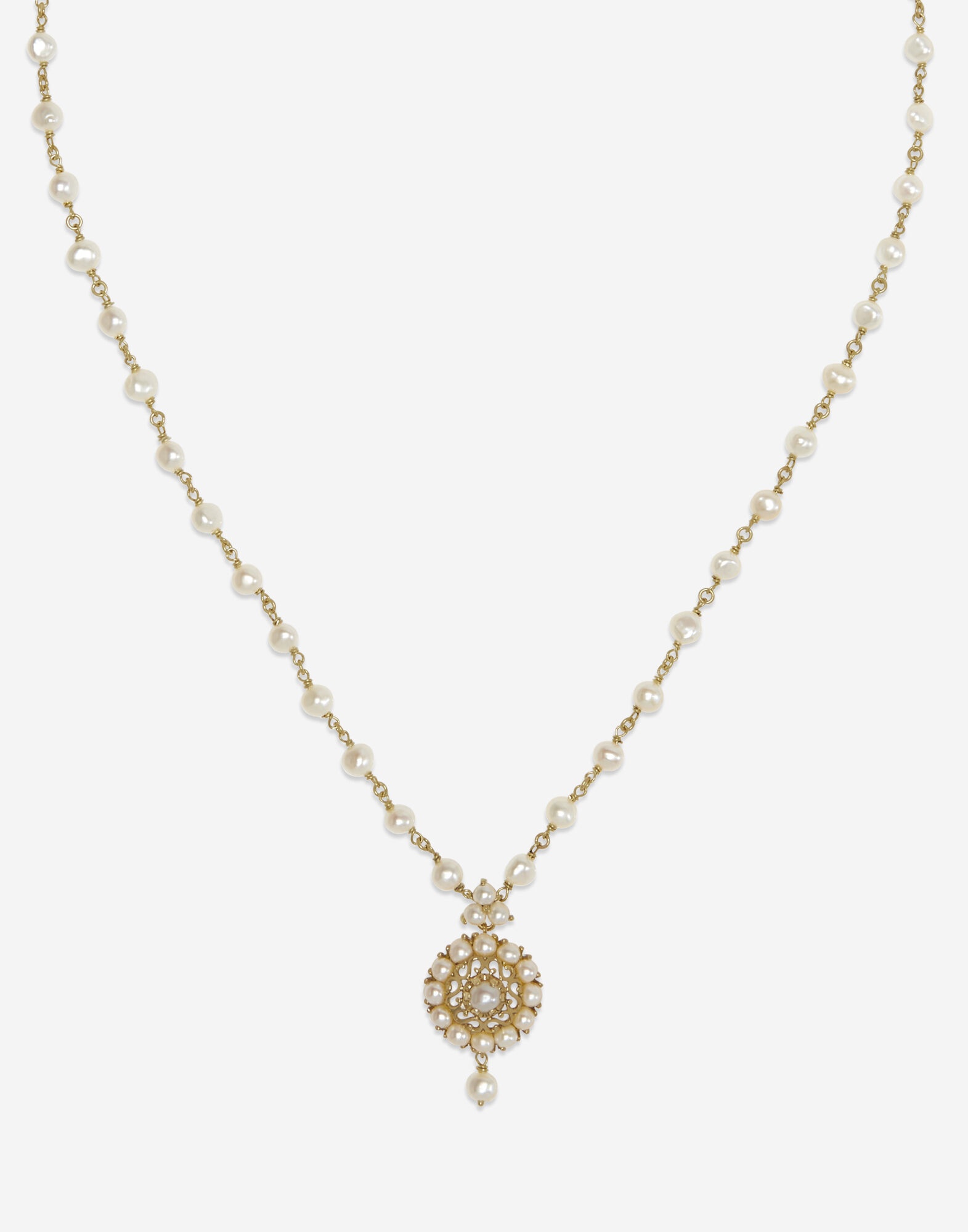 Pearl Necklace 18-carat yellow gold and pearls - 2