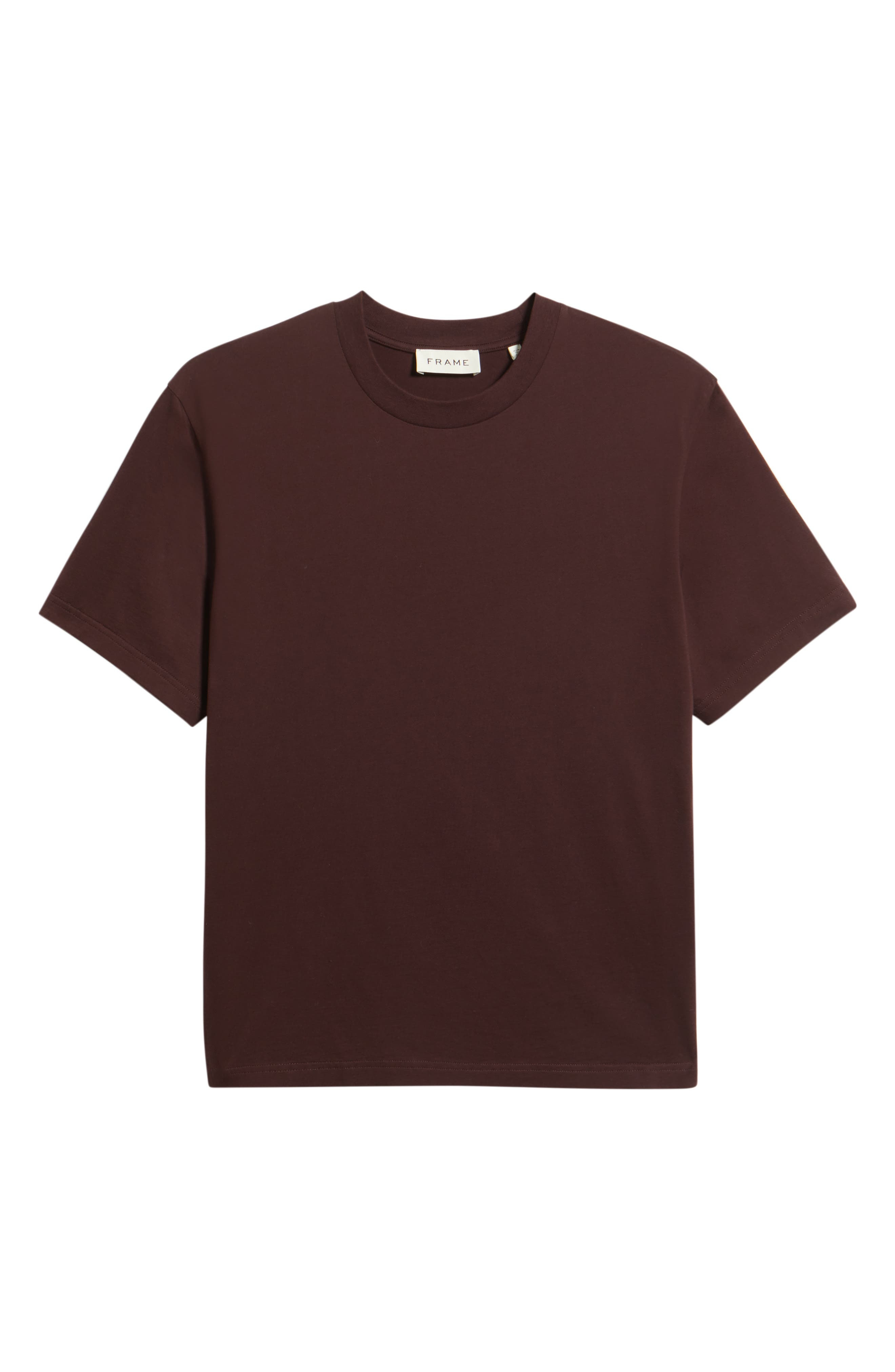 FRAME Short Sleeve Light Cotton Tee in Burgundy at Nordstrom - 5