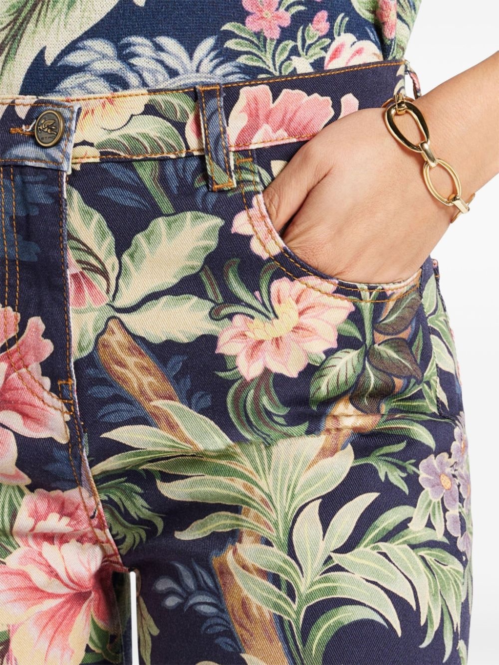 floral-print jeans - 5