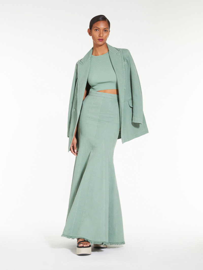 Max Mara ZENOBIA Cotton drill double-breasted jacket outlook