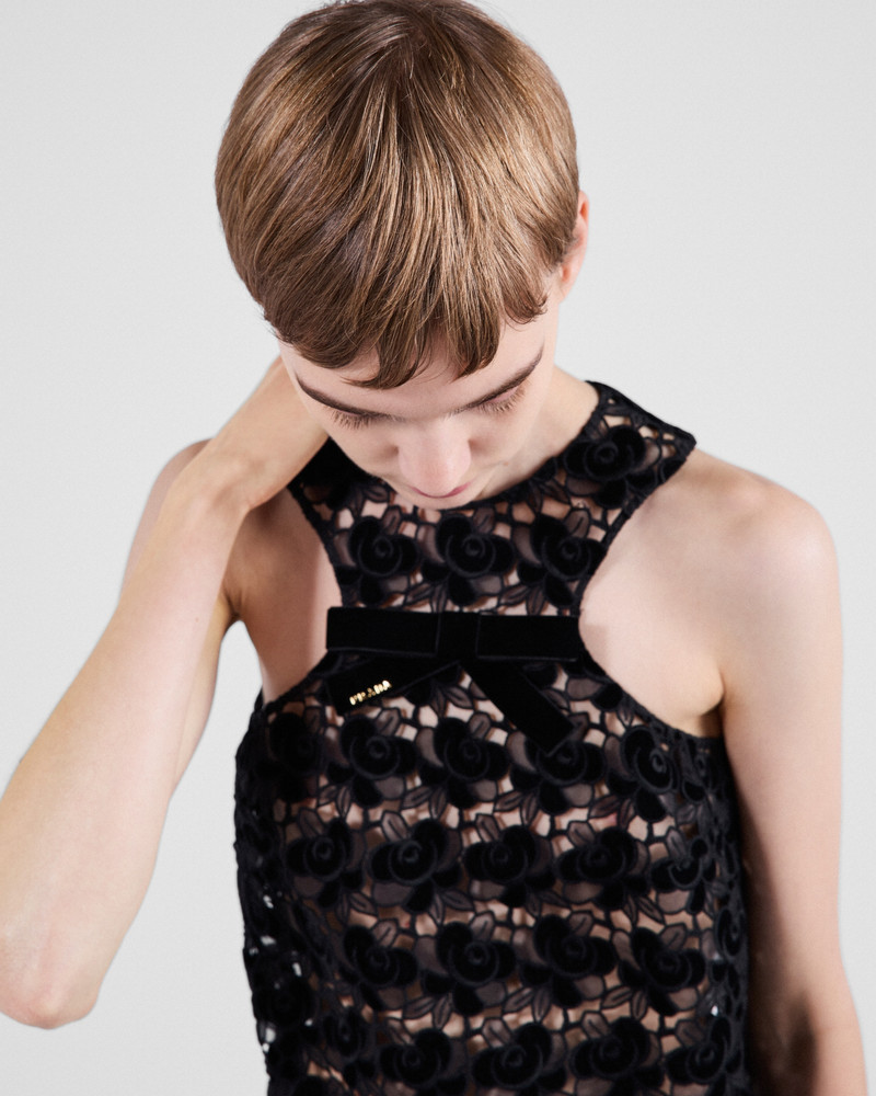 Guipure top with Camellia embroidery 4