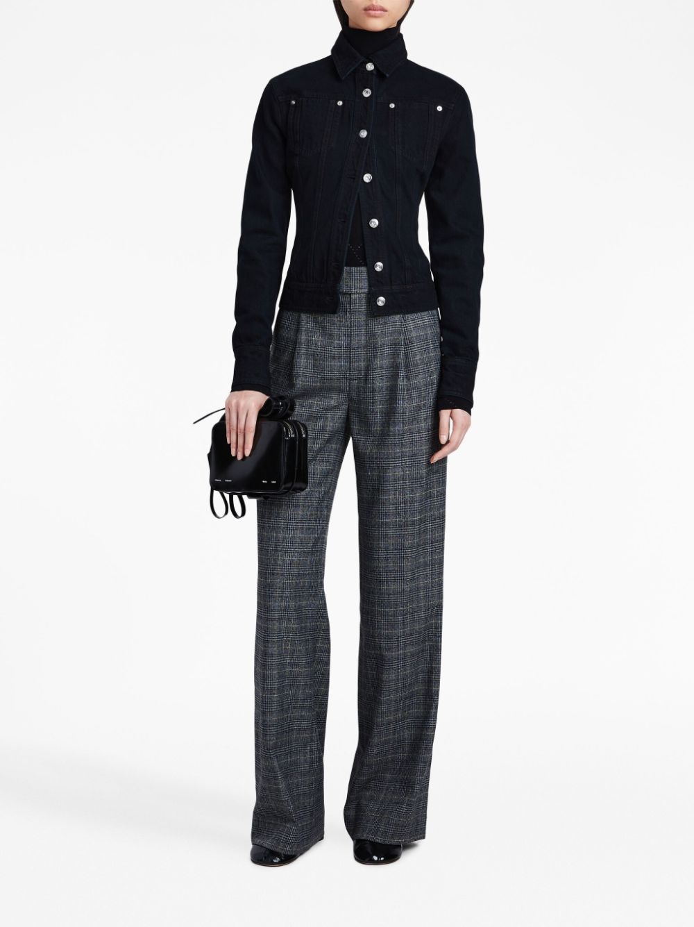 plaid wide-leg tailored trousers - 2