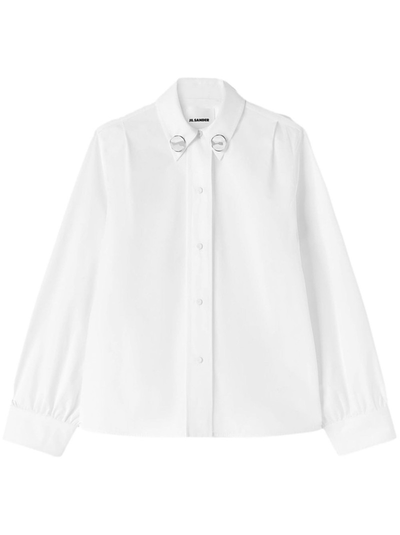 jewel-clip cotton shirt 1