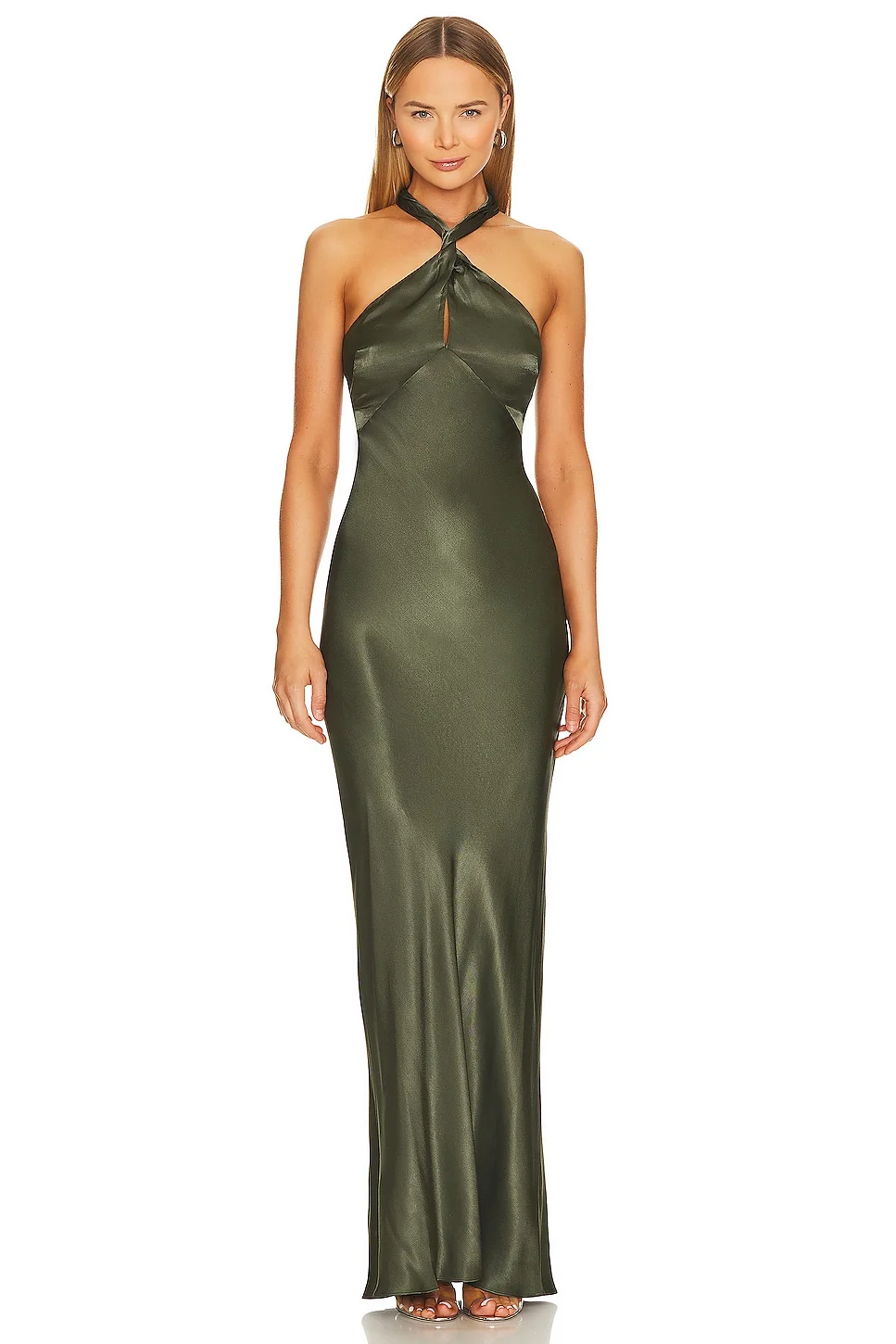 La Lune High Neck Twist Maxi Dress - 1
