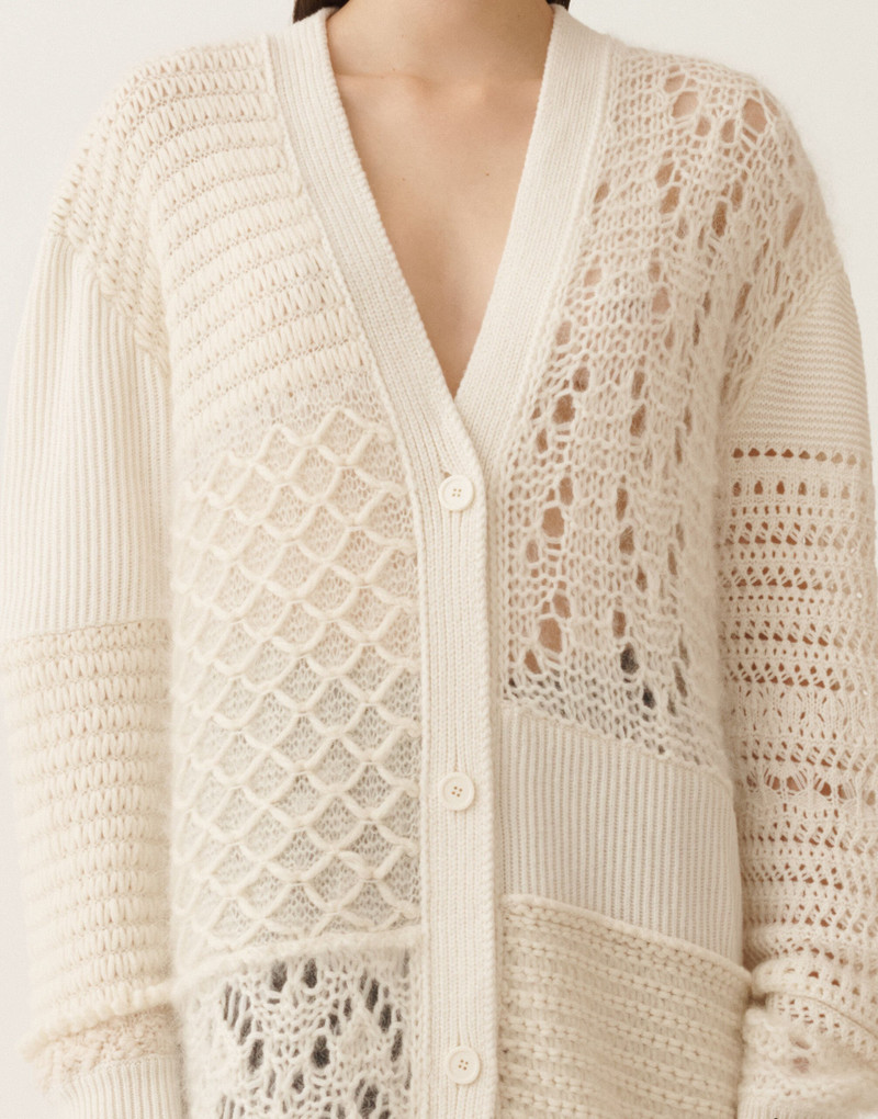 Cardigan in Platinum and mohair 5