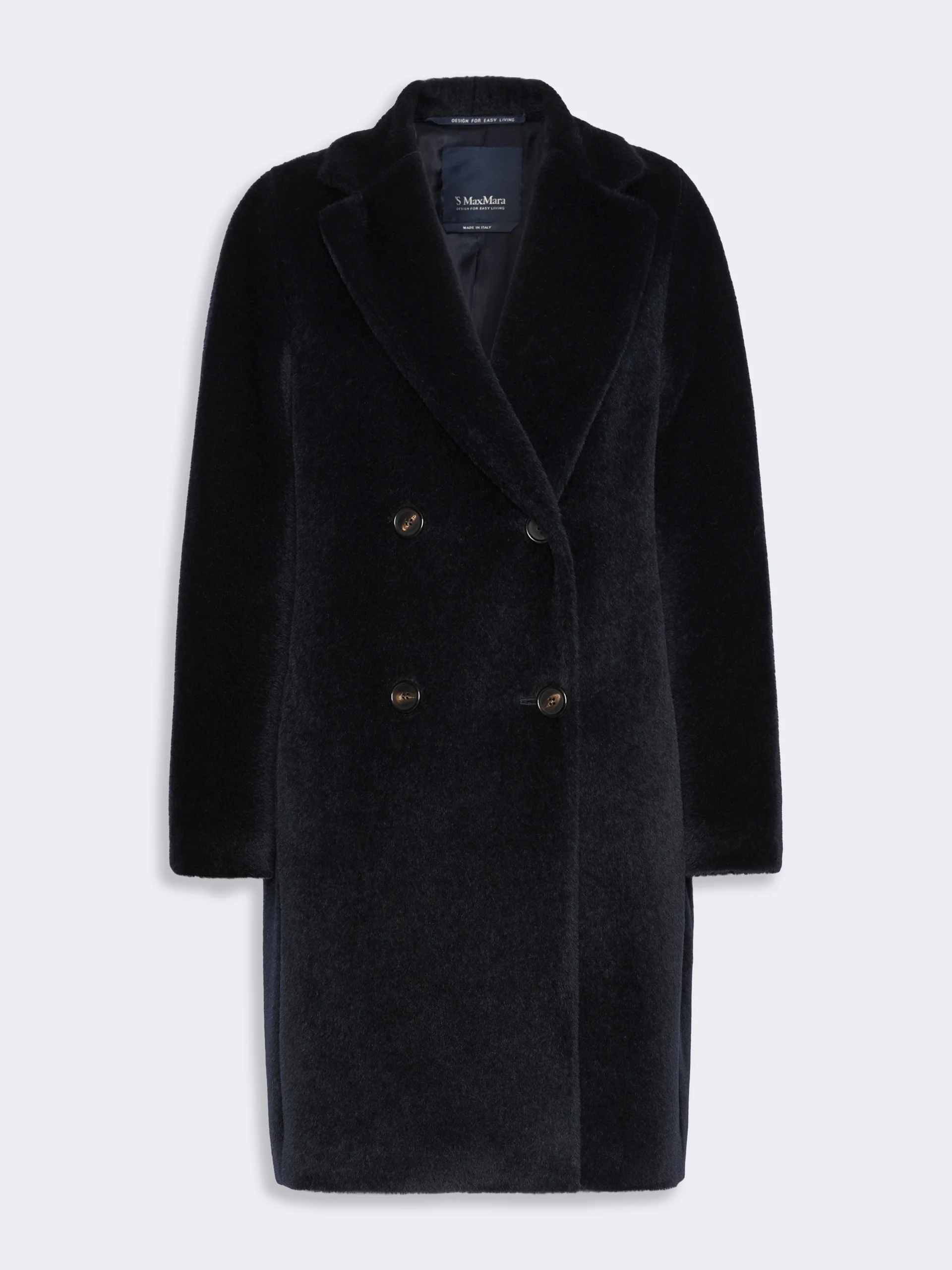 ROSETO Alpaca and wool midi coat - MIDNIGHTBLUE - 1