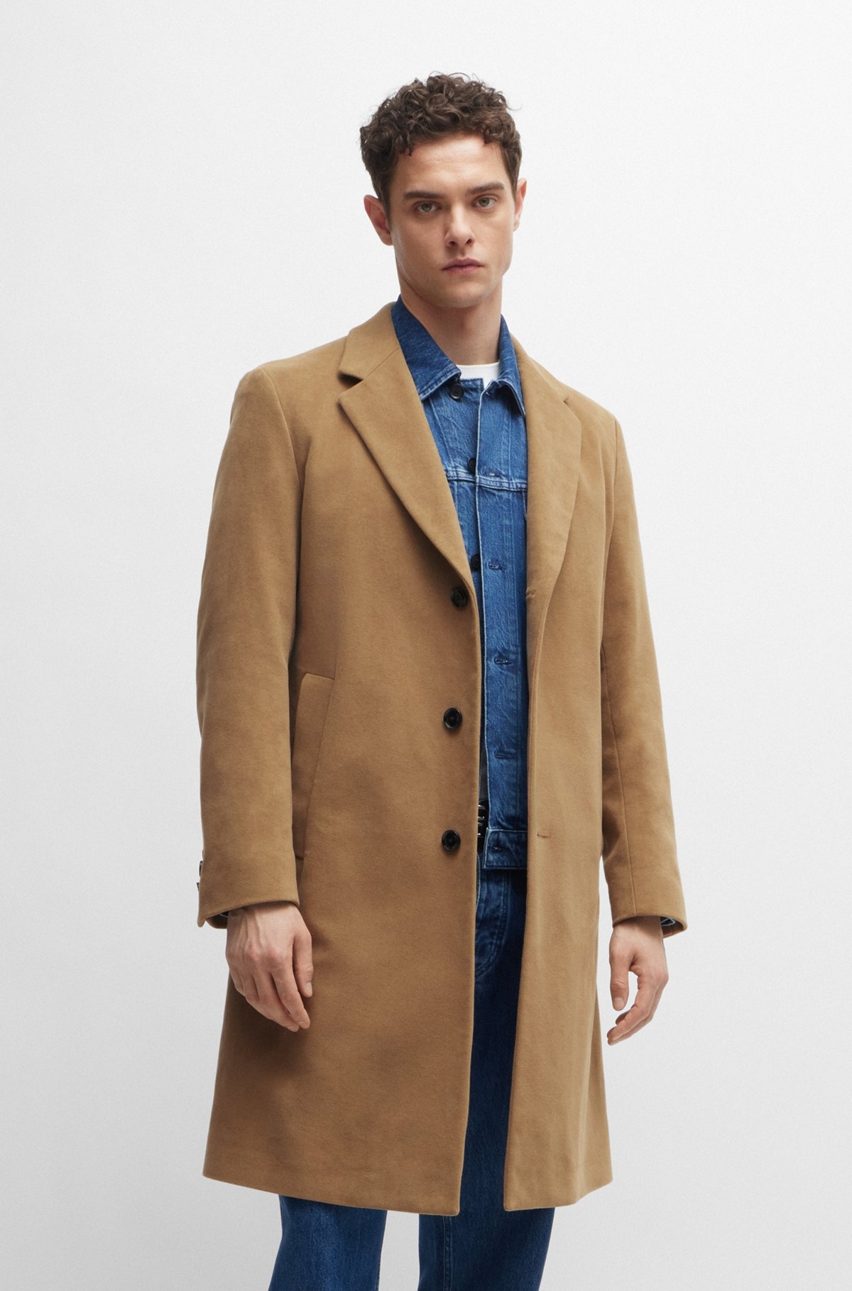 REGULAR-FIT COAT IN MOLESKIN - 2