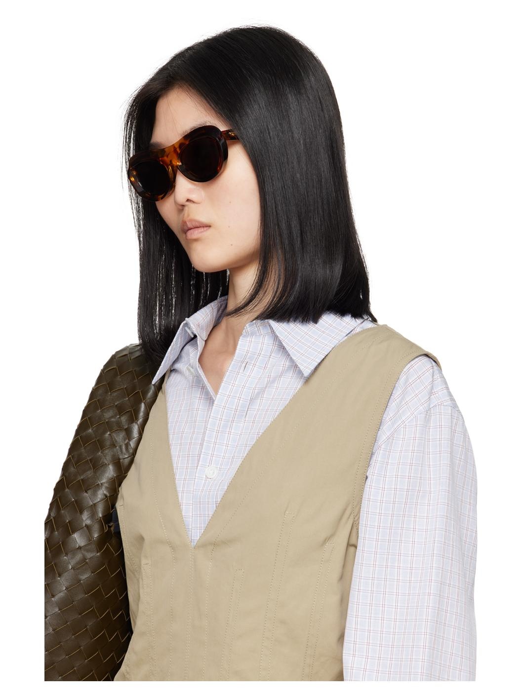 Tortoiseshell Scoop Round Acetate Sunglasses - 4
