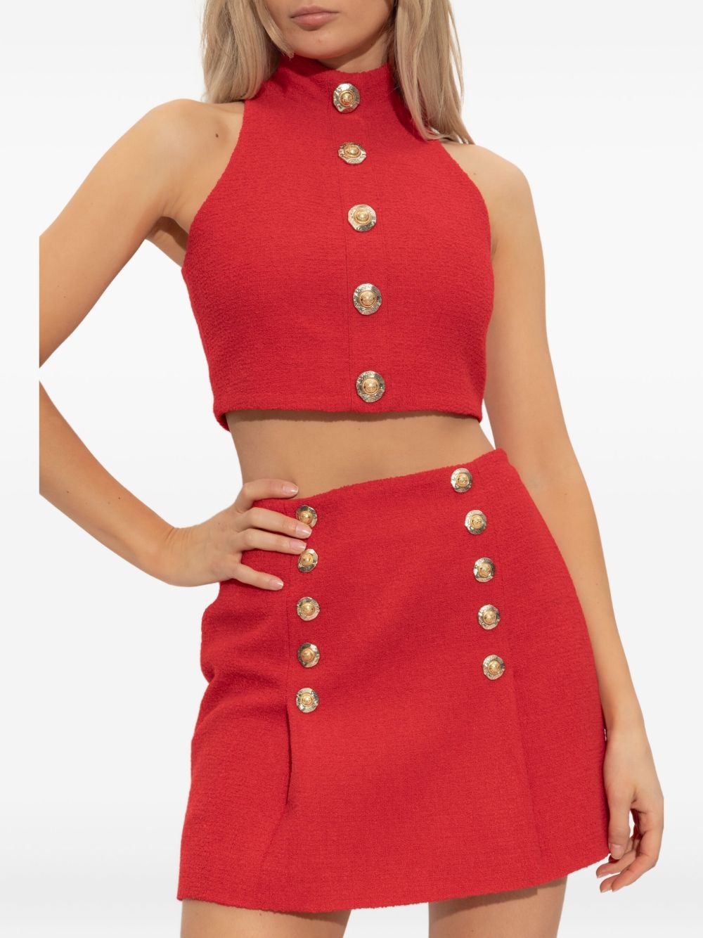 high-neck button-detail top - 3