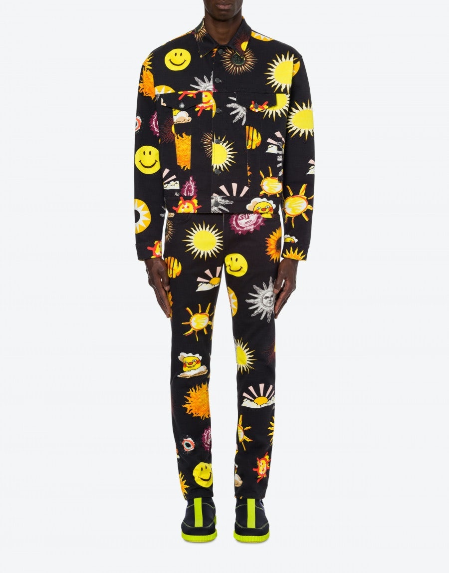STRETCH GABARDINE ALLOVER SUN SMILEY® PRINT JACKET - 2