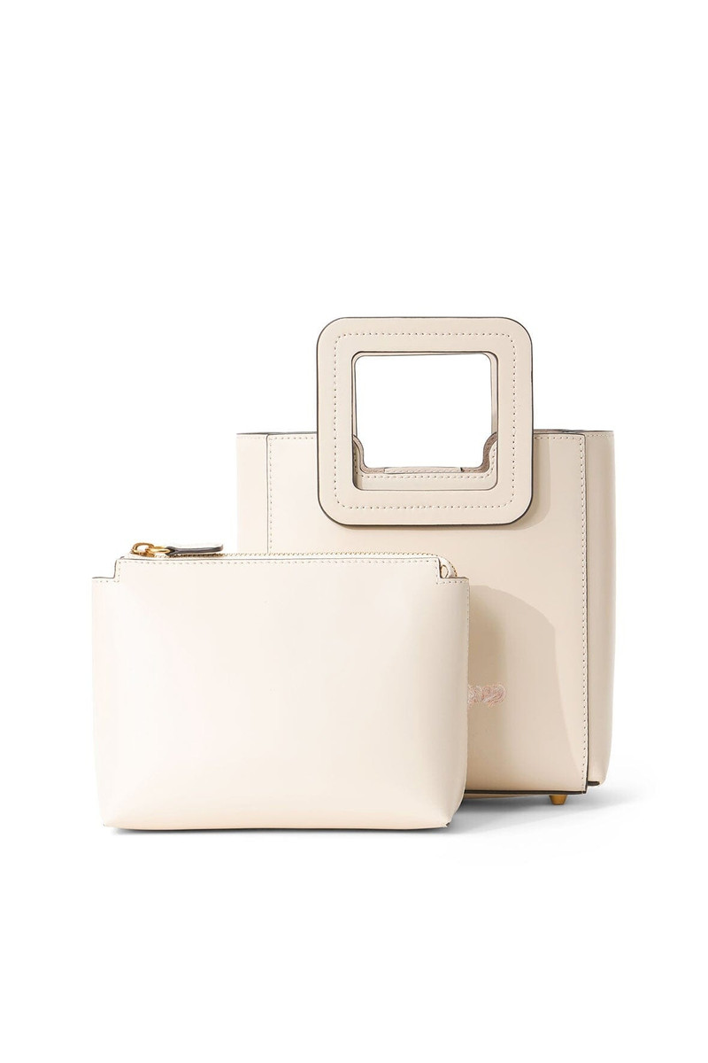 STAUD CUSTOM MINI SHIRLEY LEATHER BAG | CREAM 5