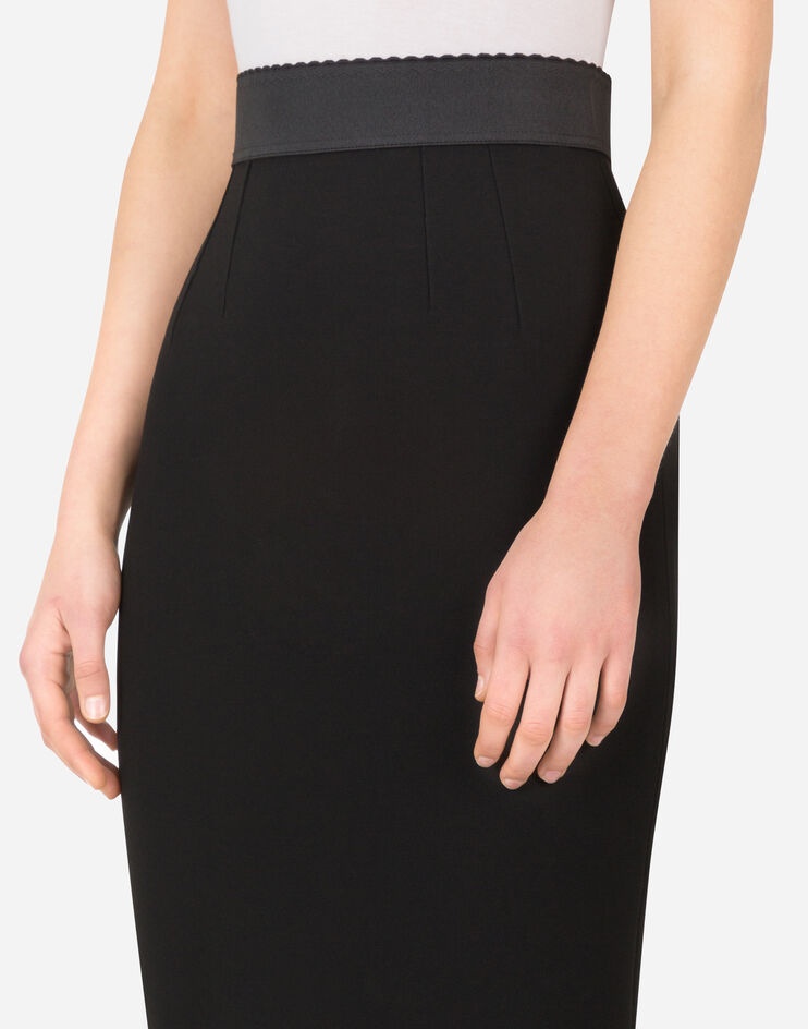 Jersey calf-length pencil skirt - 4